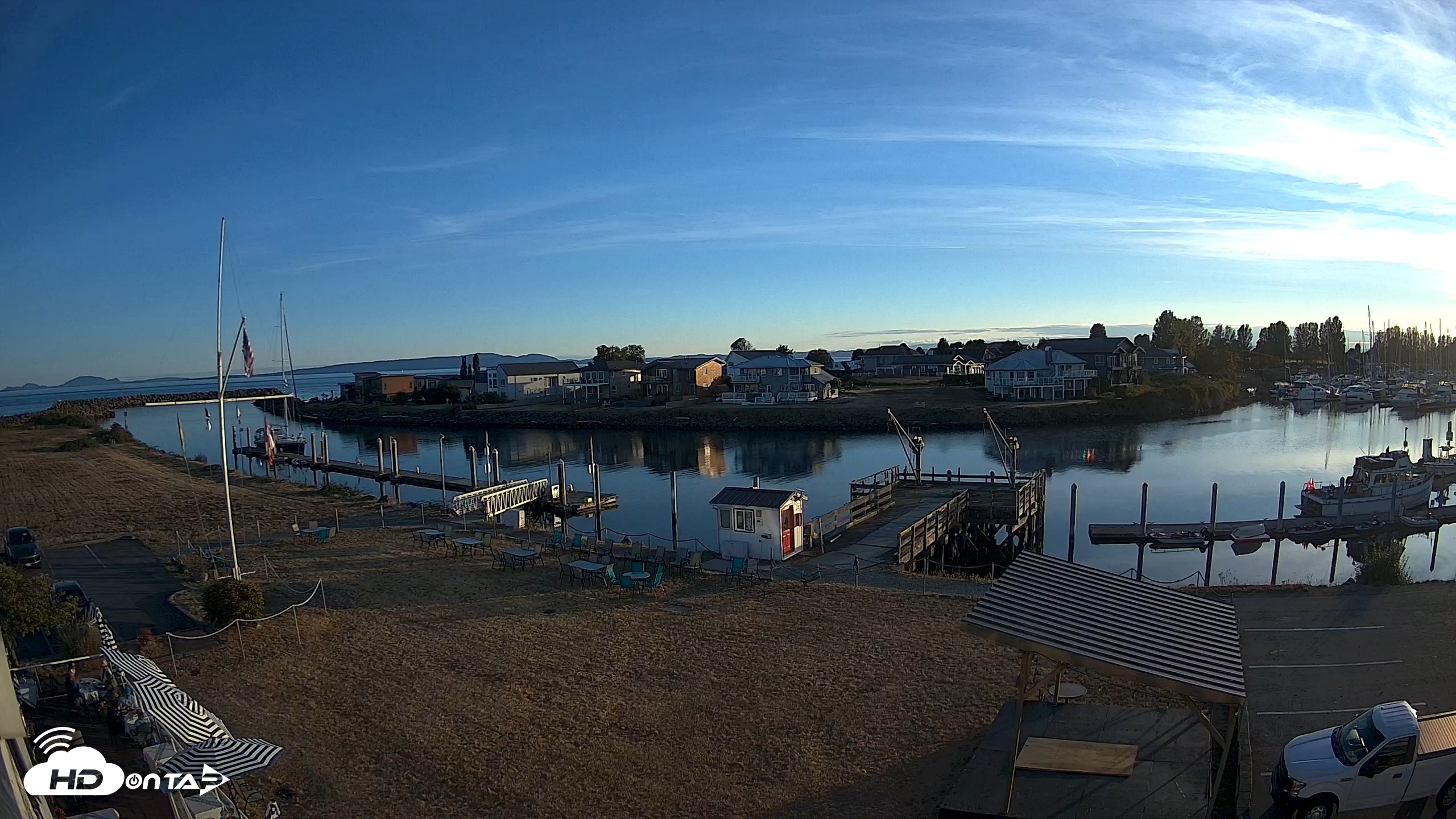 Snapshot of Point Roberts Marina SW Live Webcam taken Aug 23, 2026, 7:32pm PDT