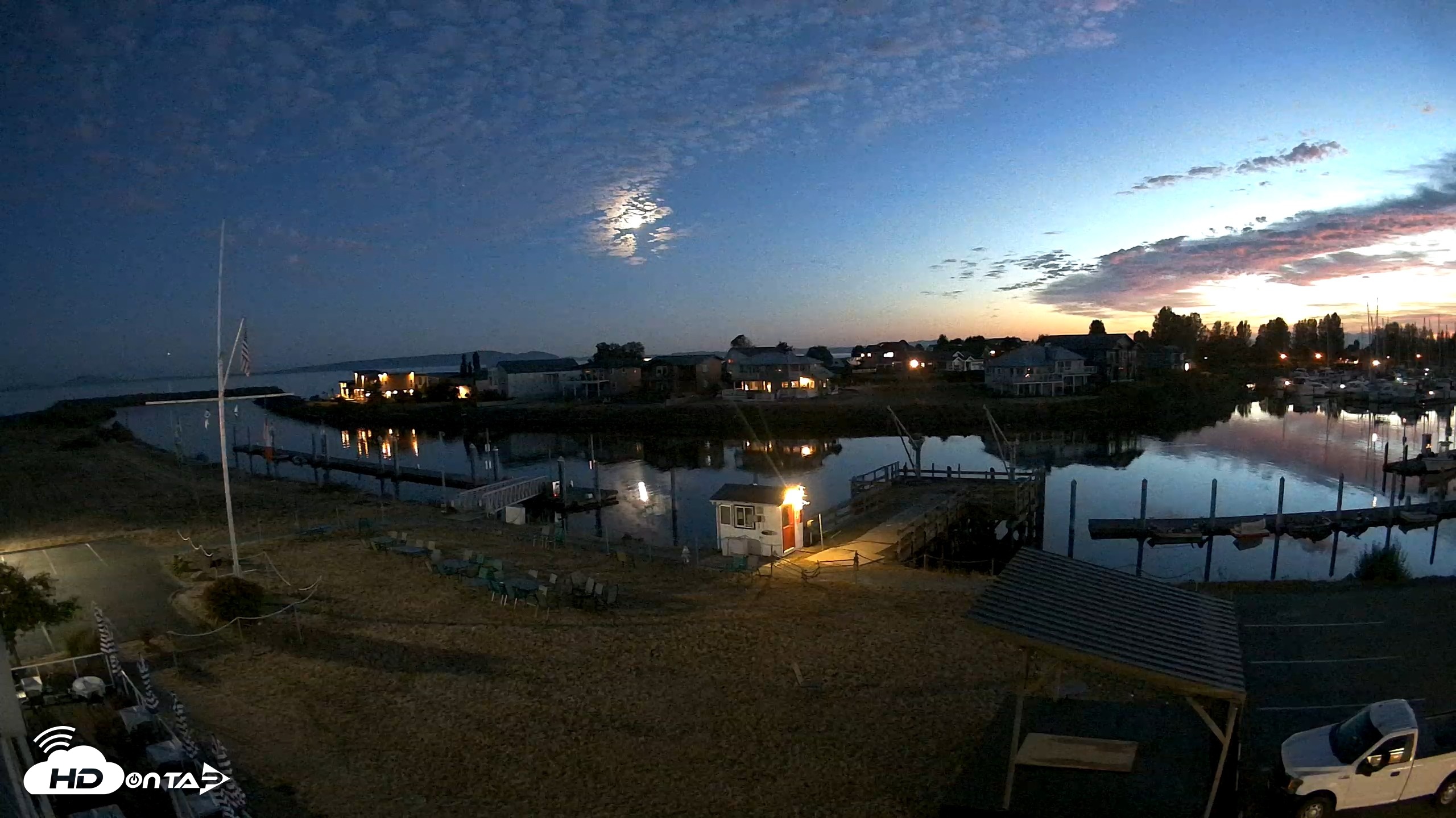 Snapshot of Point Roberts Marina SW Live Webcam taken Aug 19, 2026, 9:08pm PDT