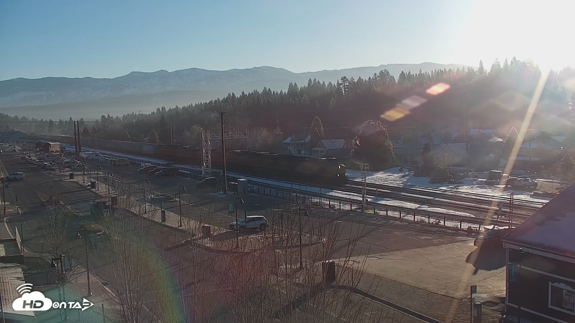 Snapshot of Downtown Truckee California Live Webcam taken Feb 3, 2026, 7:56am PST