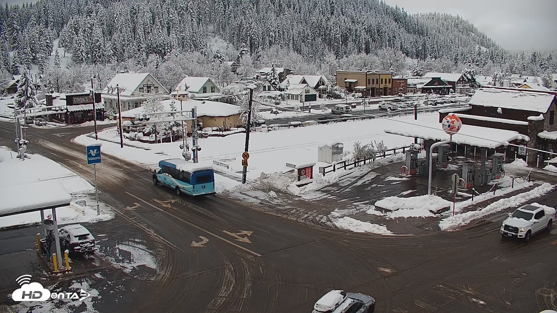 Snapshot of Downtown Truckee California Live Webcam taken Apr 13, 2026, 7:38am PDT
