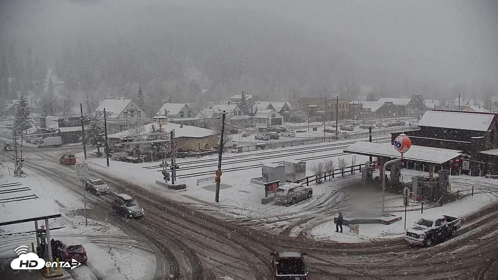 Snapshot of Downtown Truckee California Live Webcam taken Feb 13, 2025, 9:35am PST