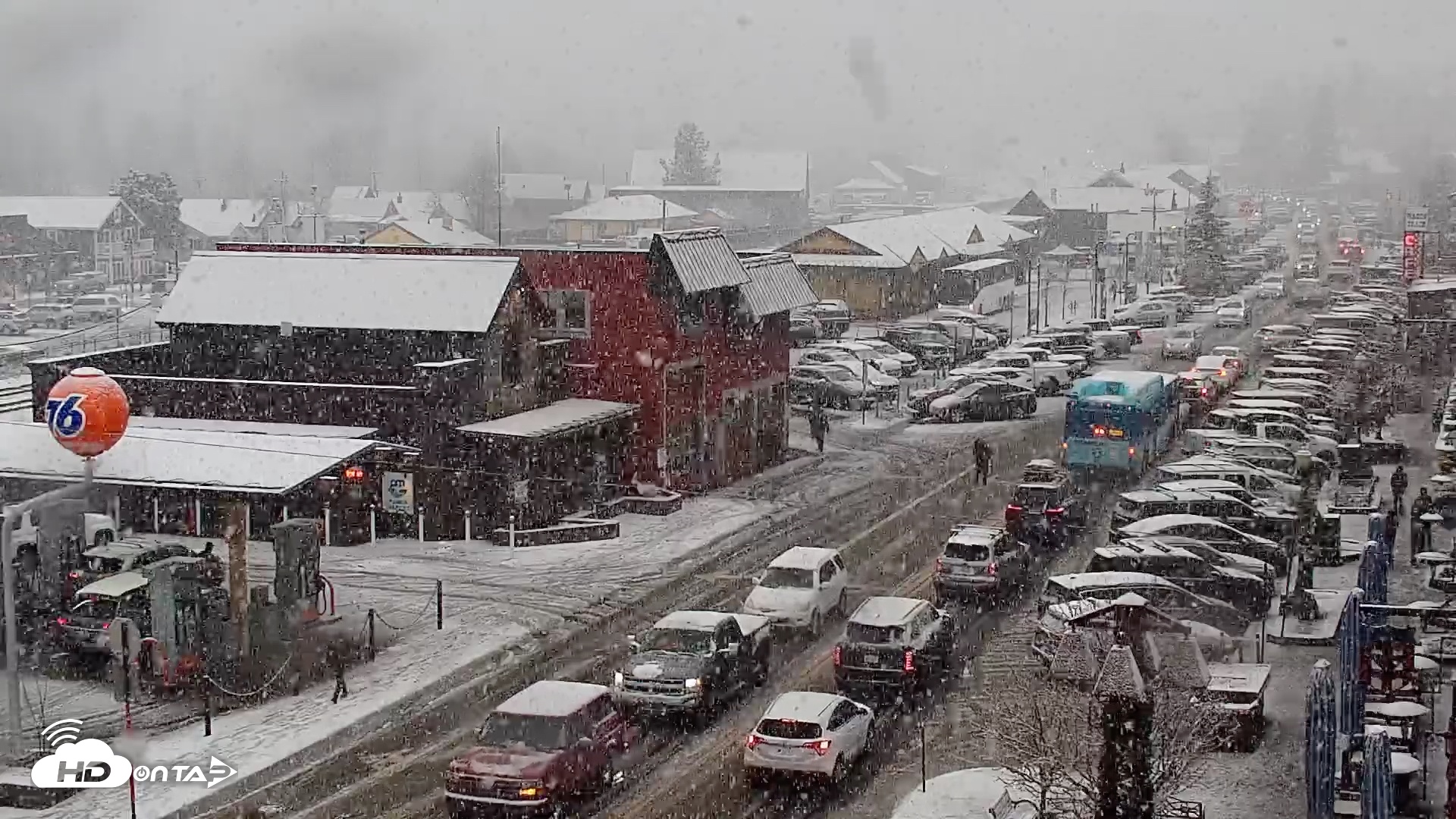 Snapshot of Downtown Truckee California Live Webcam taken Dec 24, 2025, 12:36pm PST