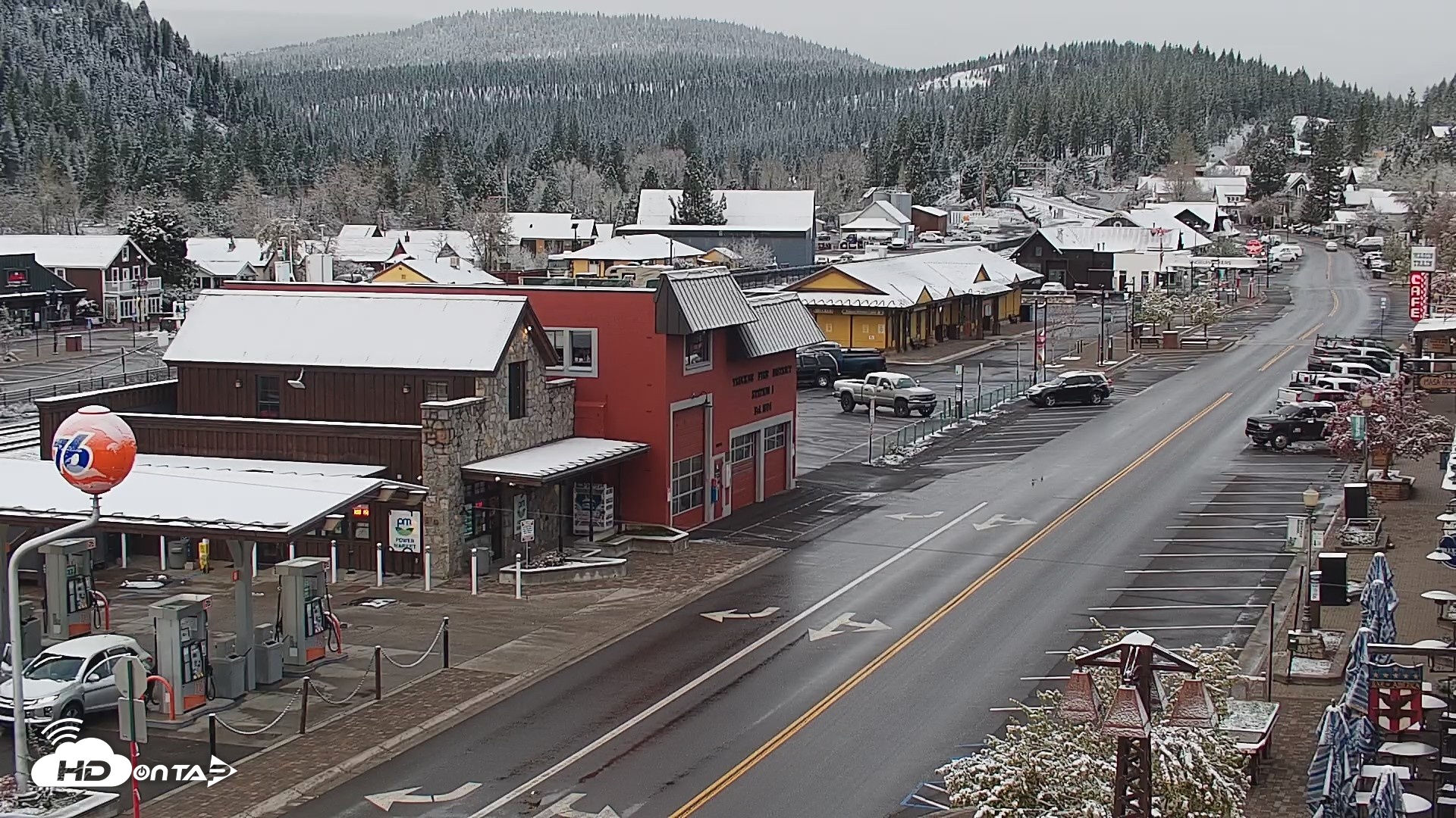 Snapshot of Downtown Truckee California Live Webcam taken Apr 22, 2026, 6:47am PDT