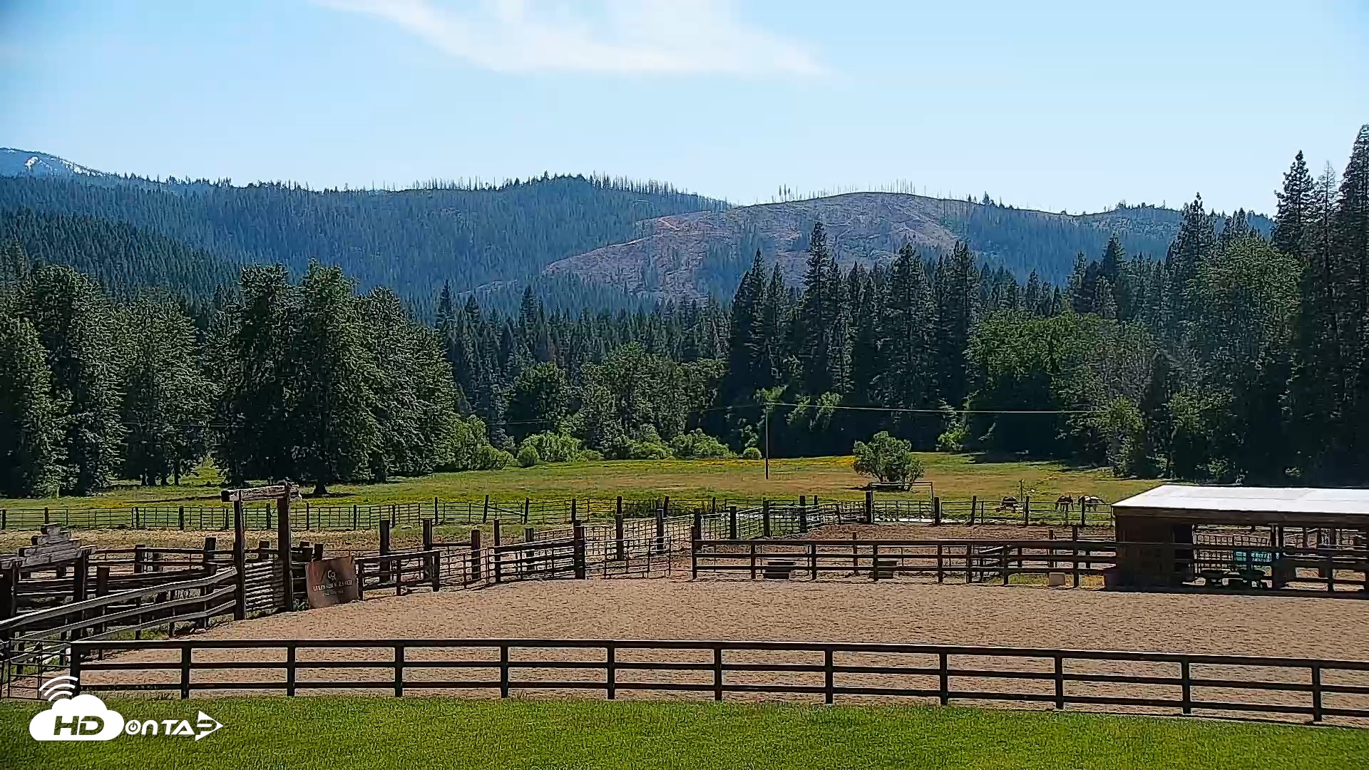 Snapshot of Greenhorn Ranch Live Horse Arena Cam taken May 29, 2025, 4:05pm PDT
