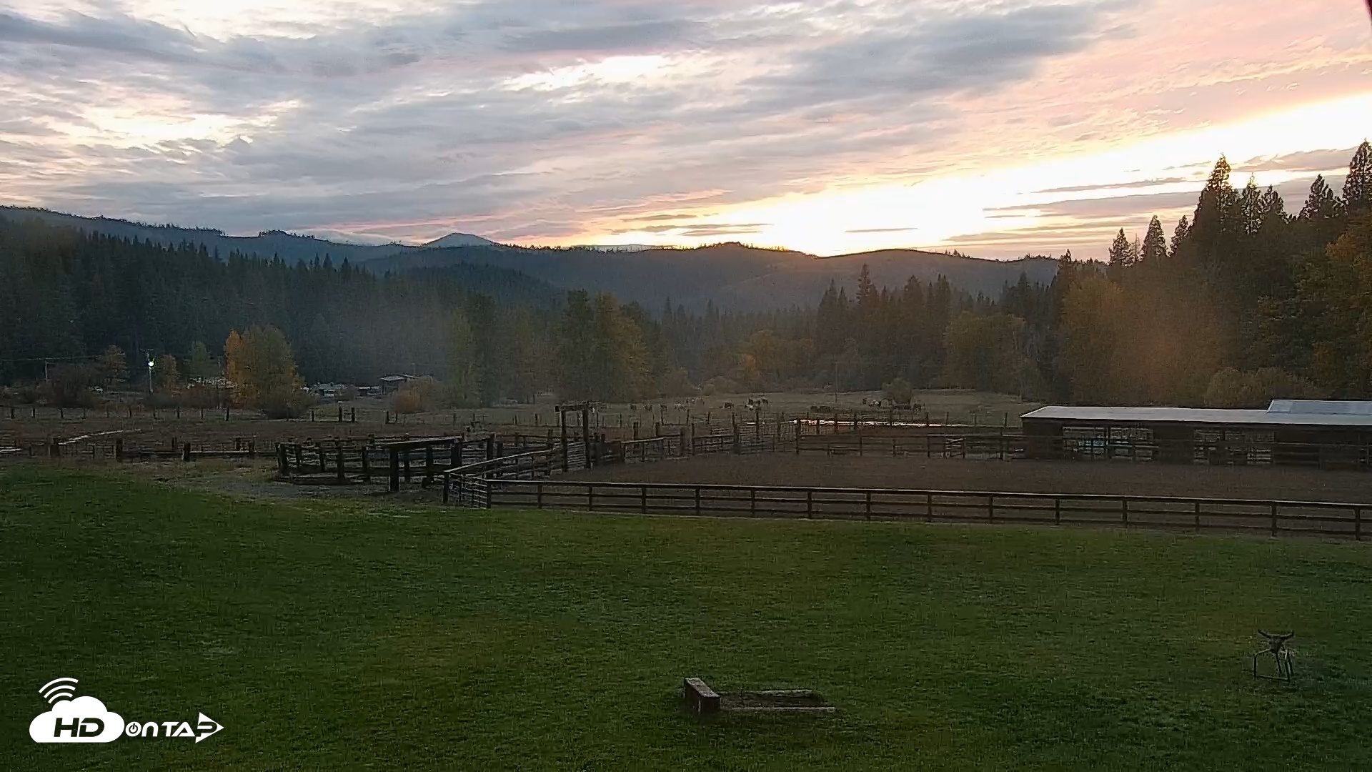 Snapshot of Greenhorn Ranch Live Horse Arena Cam taken Oct 22, 2025, 6:30pm PDT