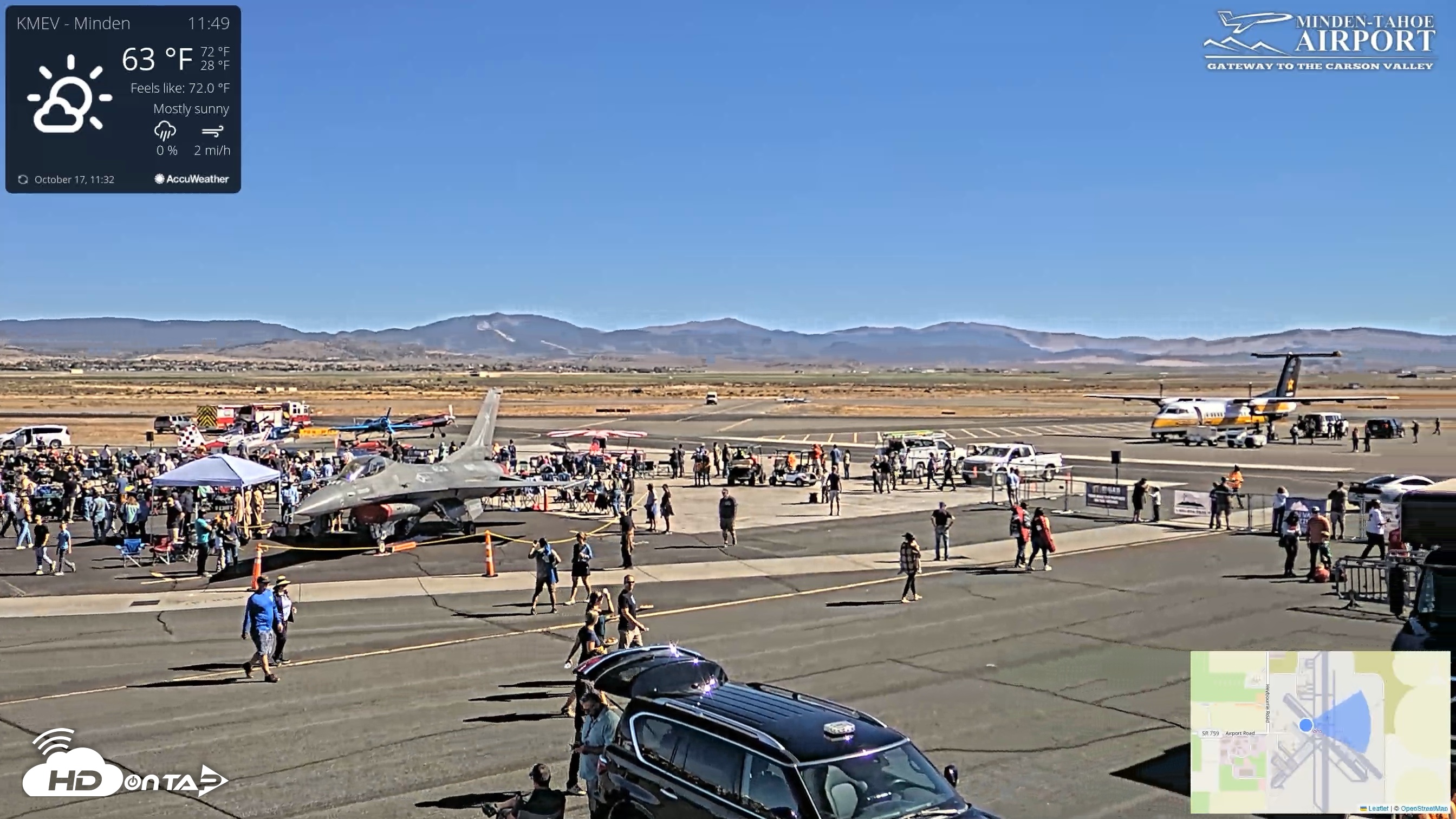 Snapshot of Minden-Tahoe Airport Live Webcam taken Oct 17, 2026, 11:50am PDT