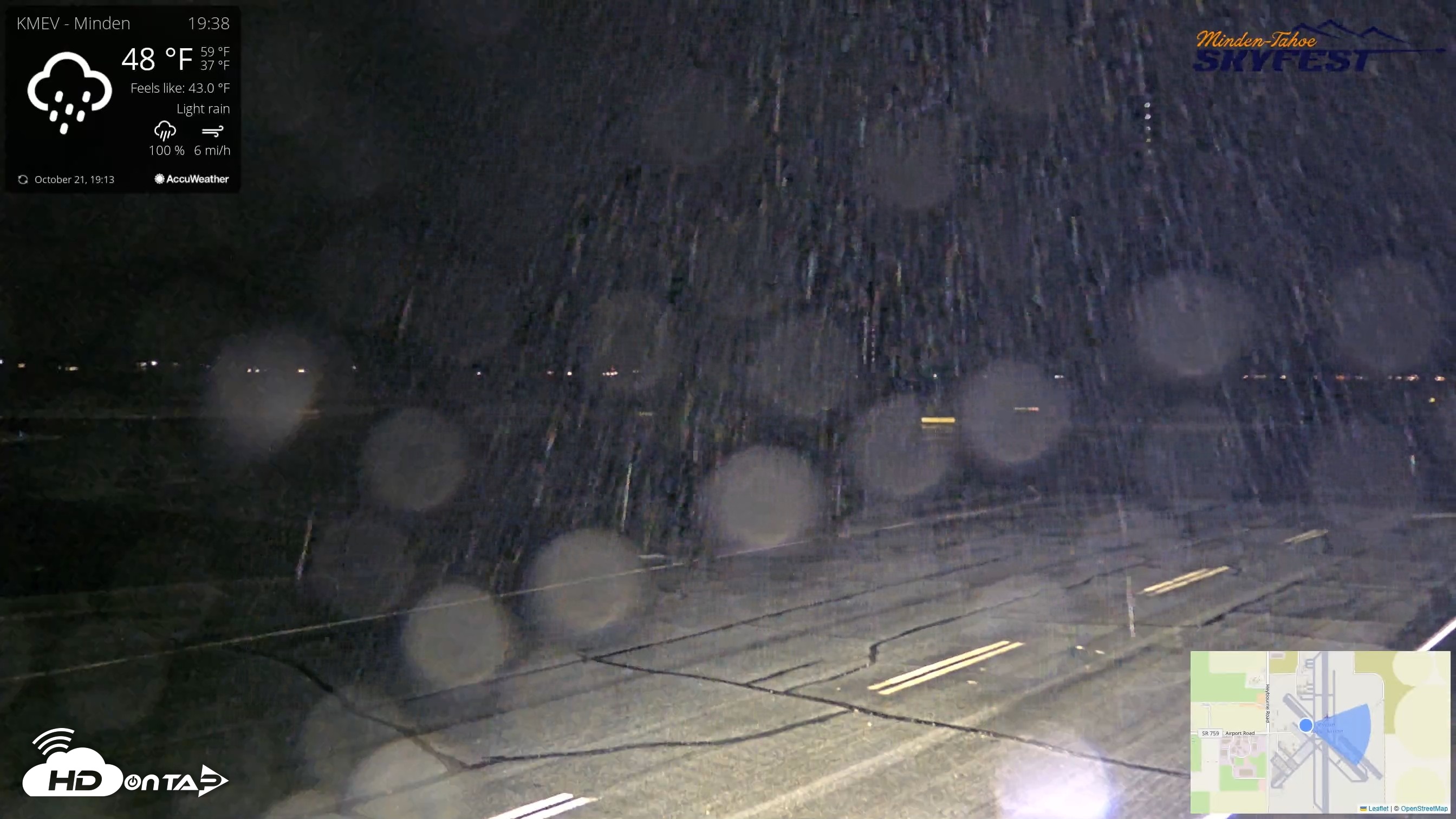 Snapshot of Minden-Tahoe Airport Live Webcam taken Oct 21, 2026, 7:40pm PDT