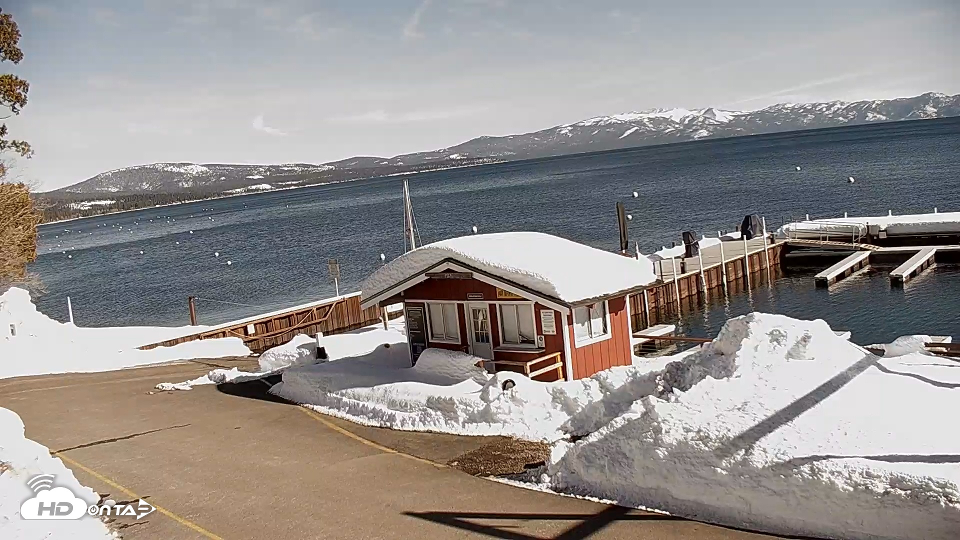Snapshot of Obexer's Marina Lake Tahoe Live Webcam taken Feb 22, 2026, 9:28am PST