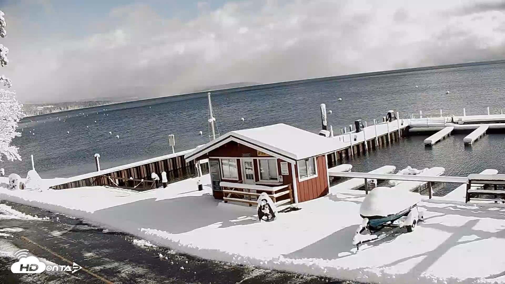 Snapshot of Obexer's Marina Lake Tahoe Live Webcam taken Apr 12, 2026, 8:28am PDT