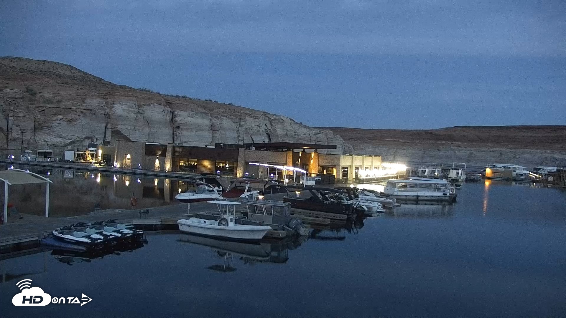 Snapshot of Lake Powell Antelope Point Marina Live Webcam taken Sep 23, 2026, 5:52am MST