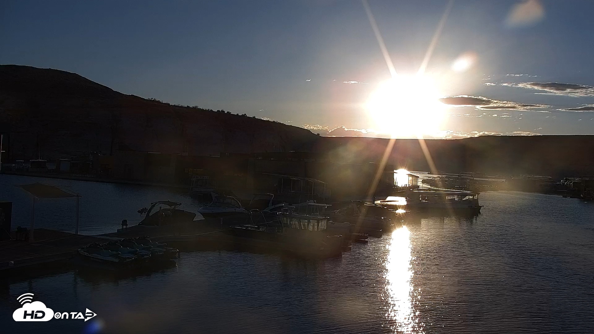 Snapshot of Lake Powell Antelope Point Marina Live Webcam taken May 19, 2026, 6:57pm MST