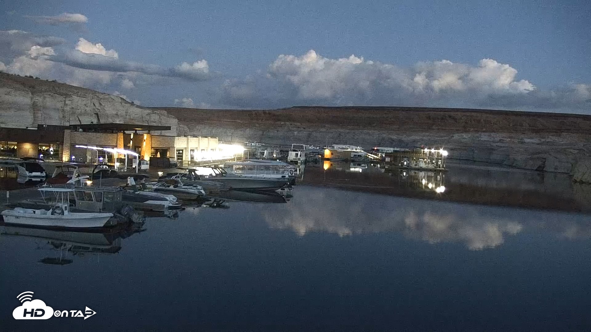 Snapshot of Lake Powell Antelope Point Marina Live Webcam taken Sep 14, 2026, 5:39am MST