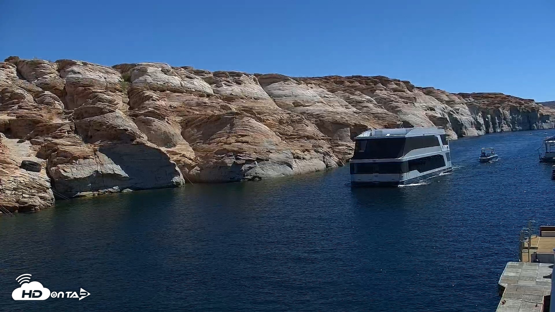 Snapshot of Lake Powell Antelope Point Marina Live Webcam taken Sep 9, 2026, 11:22am MST