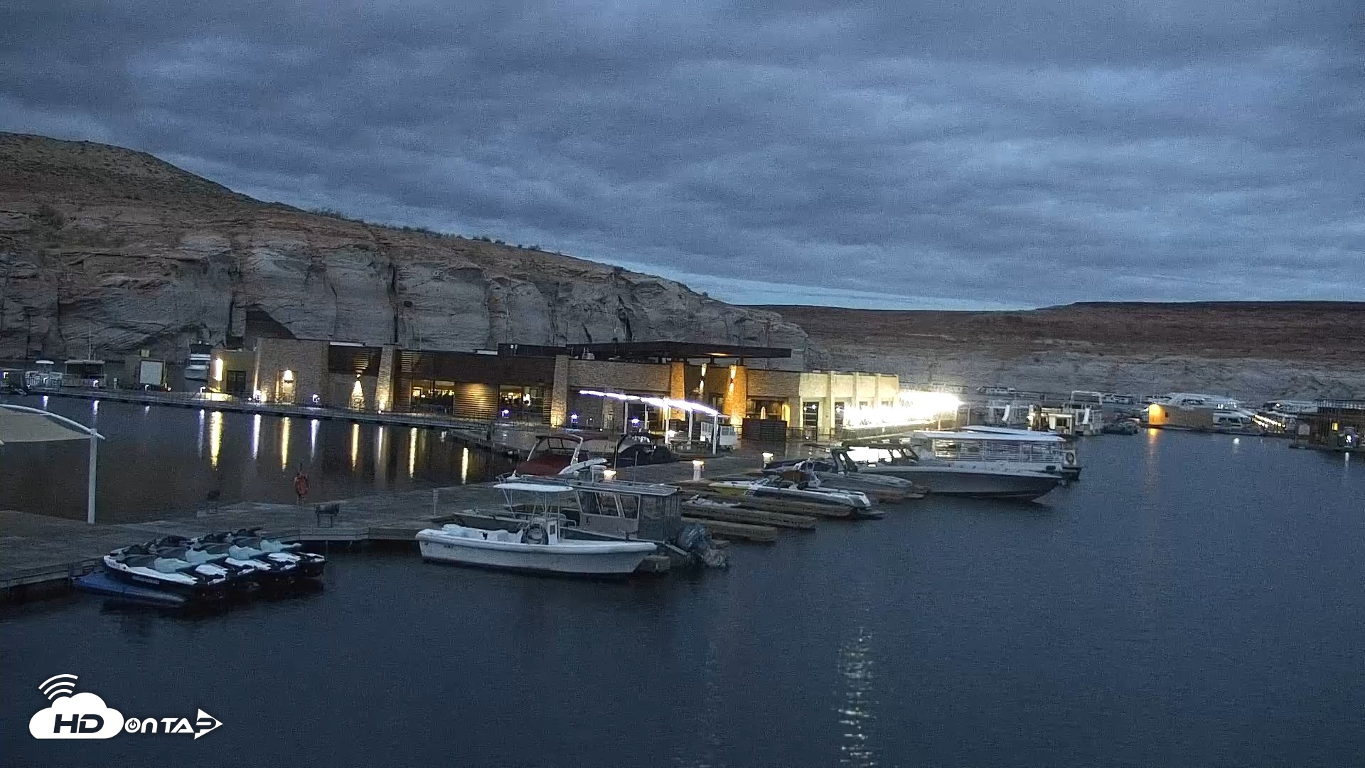 Snapshot of Lake Powell Antelope Point Marina Live Webcam taken Sep 17, 2026, 5:49am MST