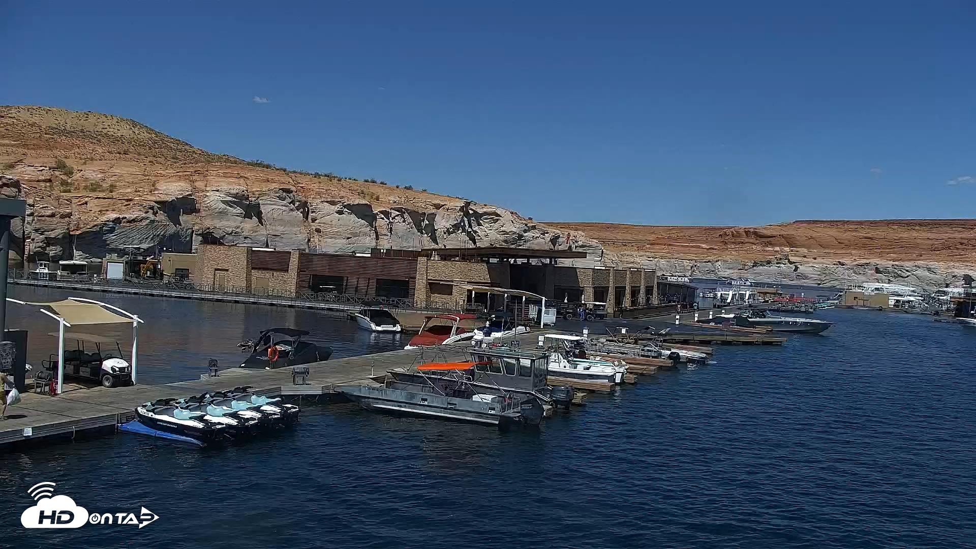 Snapshot of Lake Powell Antelope Point Marina Live Webcam taken May 30, 2026, 10:12am MST
