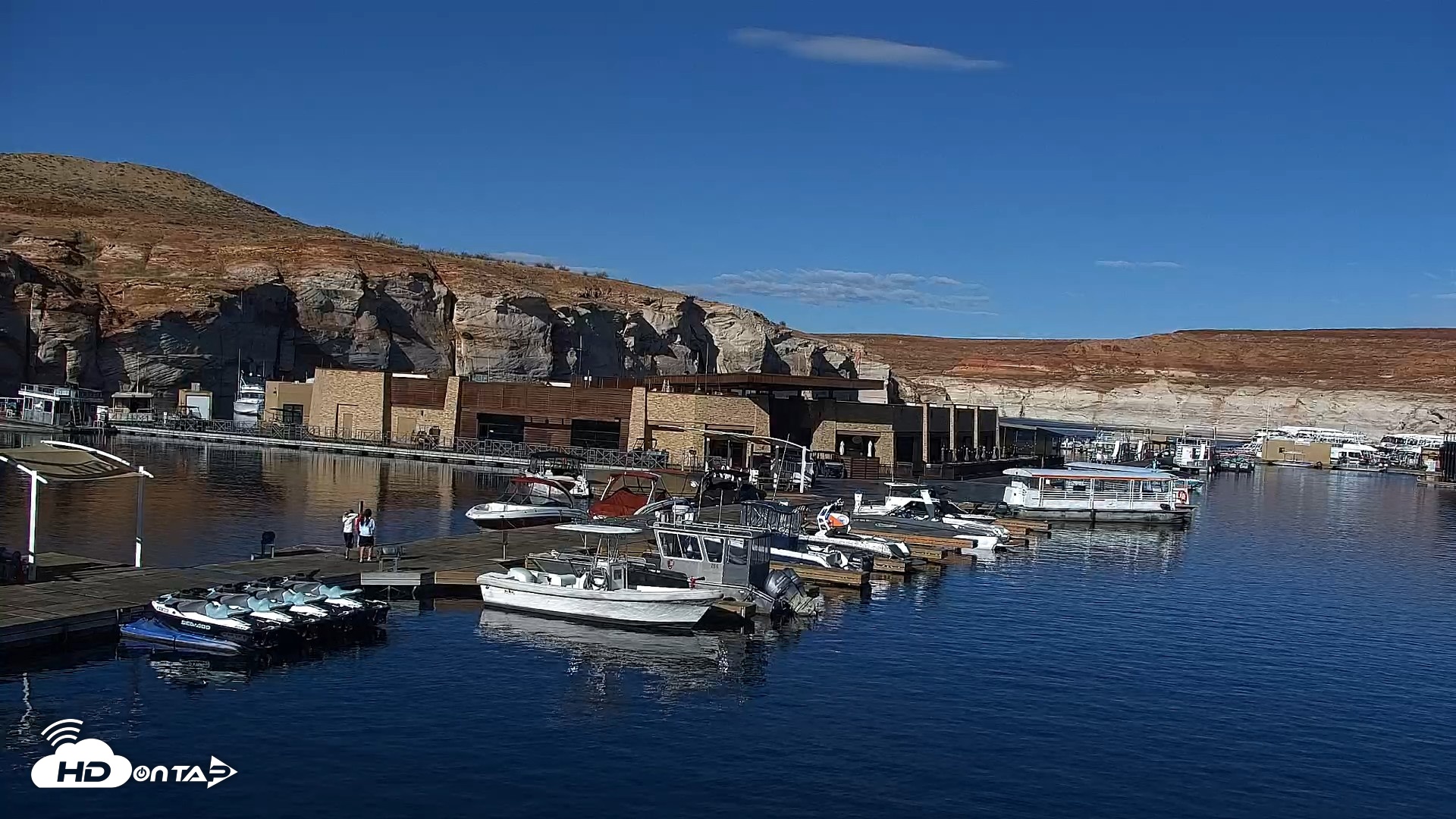 Snapshot of Lake Powell Antelope Point Marina Live Webcam taken Oct 14, 2026, 9:08am MST