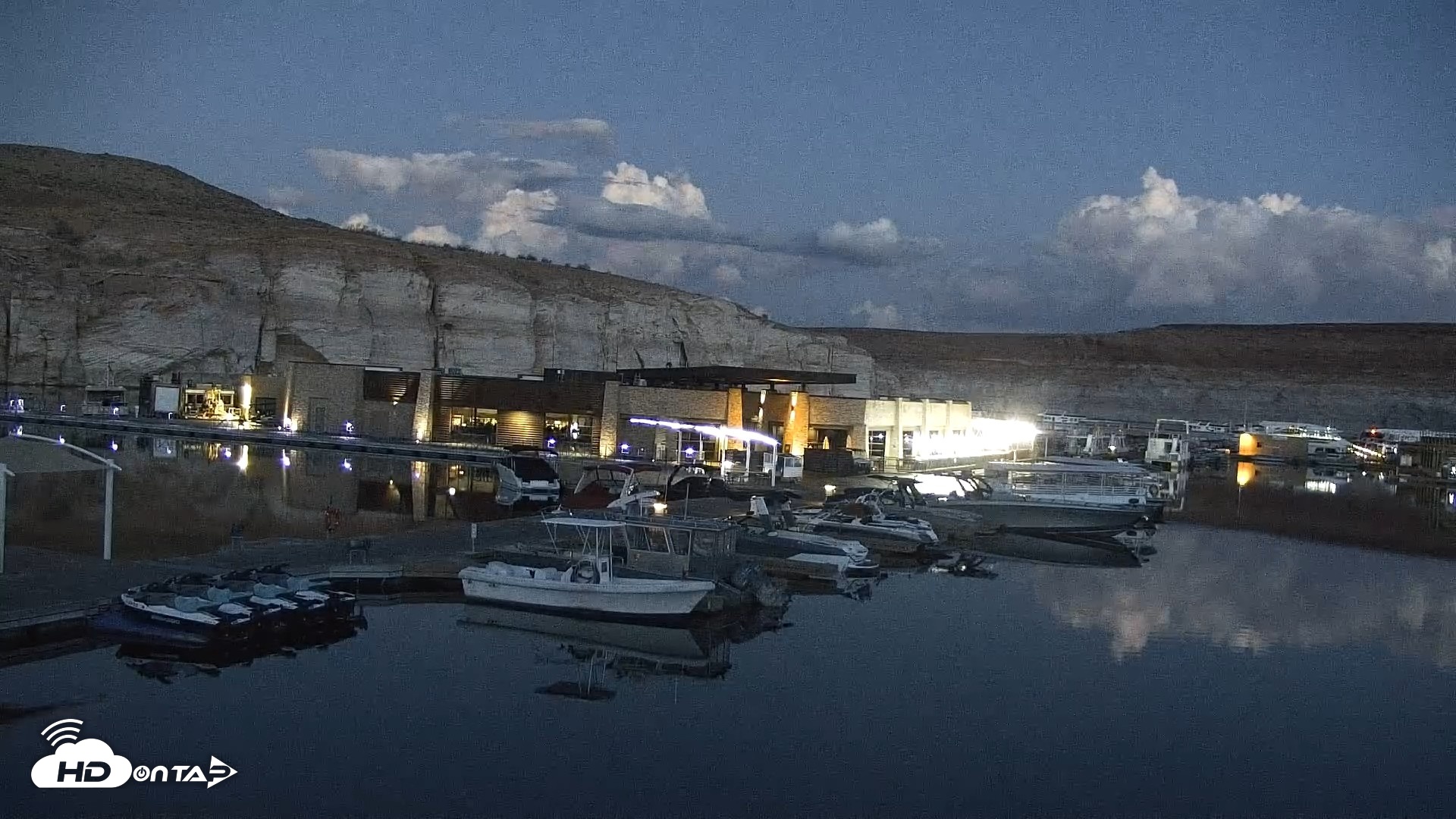 Snapshot of Lake Powell Antelope Point Marina Live Webcam taken Sep 14, 2026, 5:38am MST