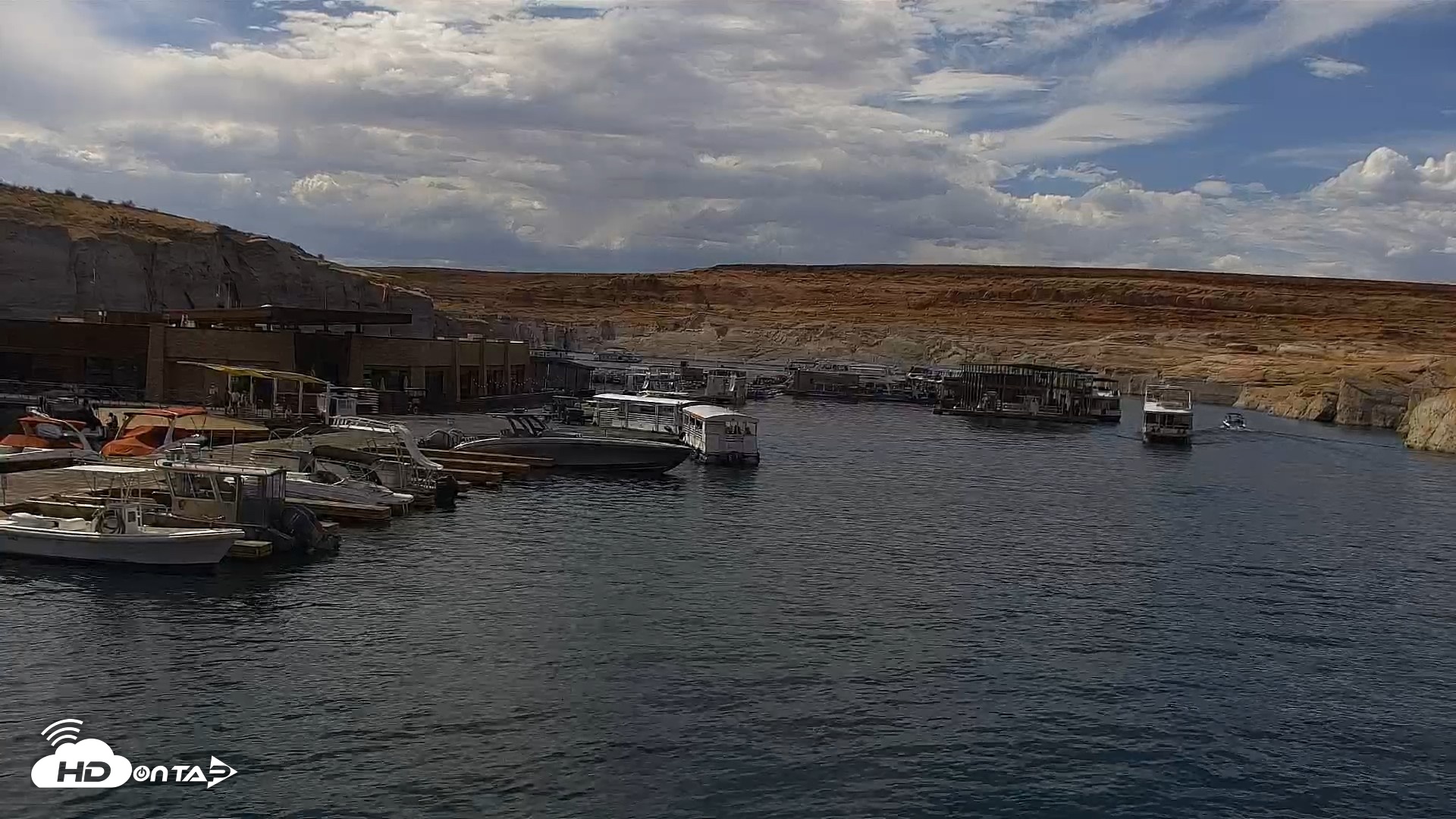 Snapshot of Lake Powell Antelope Point Marina Live Webcam taken Aug 27, 2026, 3:15pm MST