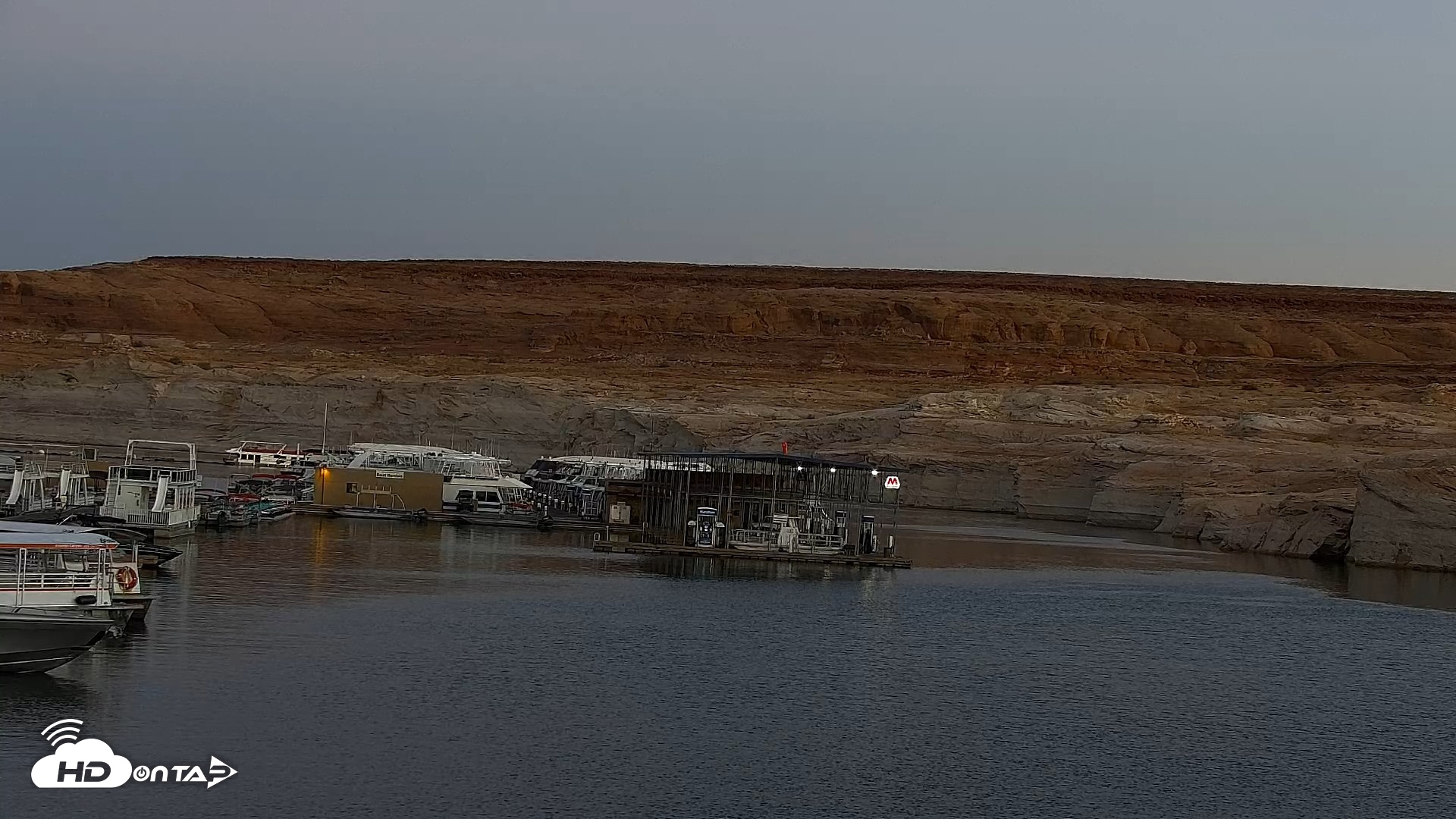 Snapshot of Lake Powell Antelope Point Marina Live Webcam taken Aug 18, 2026, 5:37am MST