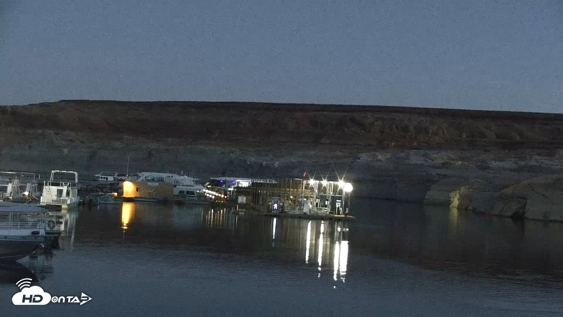 Snapshot of Lake Powell Antelope Point Marina Live Webcam taken Aug 19, 2026, 5:13am MST