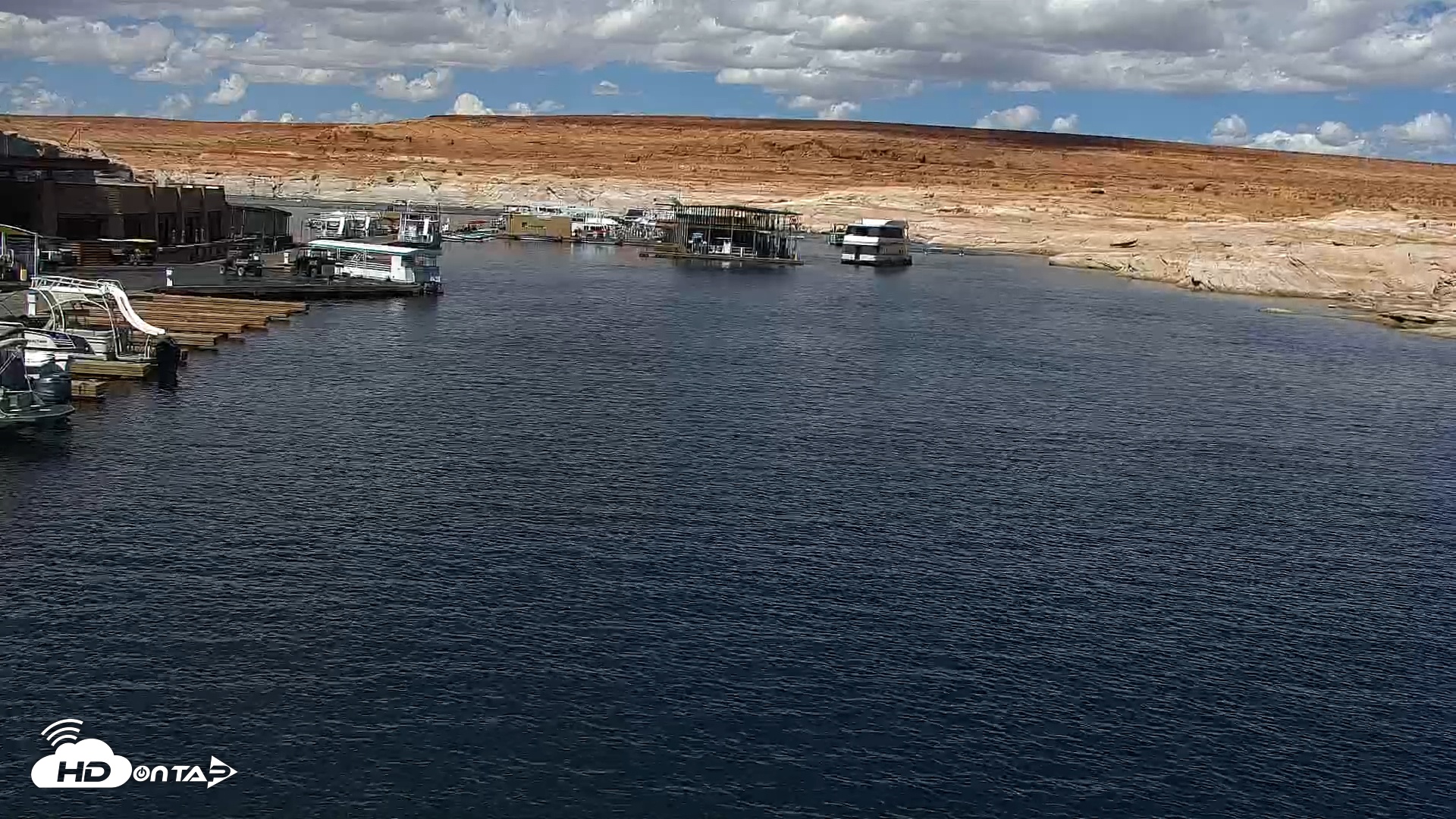 Snapshot of Lake Powell Antelope Point Marina Live Webcam taken Sep 8, 2025, 11:33am MST
