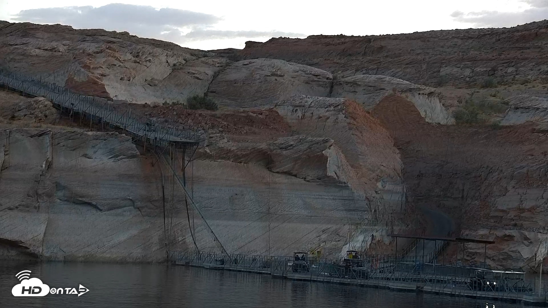 Snapshot of Lake Powell Antelope Point Marina Live Webcam taken May 23, 2026, 7:32pm MST