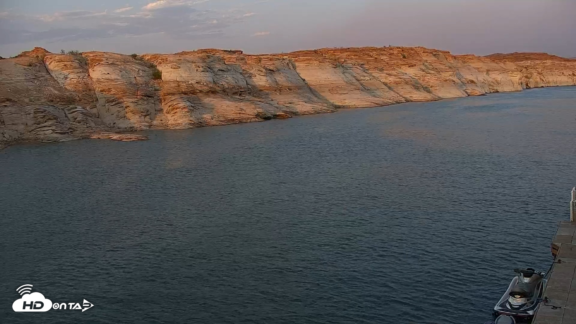 Snapshot of Lake Powell Antelope Point Marina Live Webcam taken Jul 11, 2025, 7:23pm MST