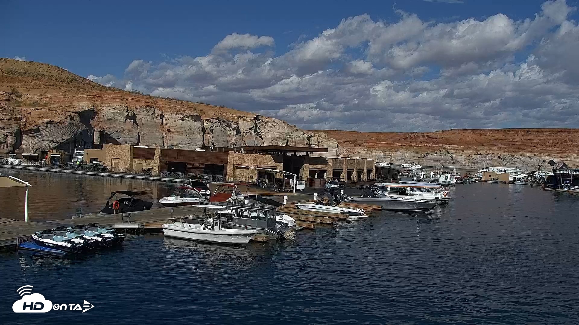 Snapshot of Lake Powell Antelope Point Marina Live Webcam taken Sep 2, 2026, 8:53am MST