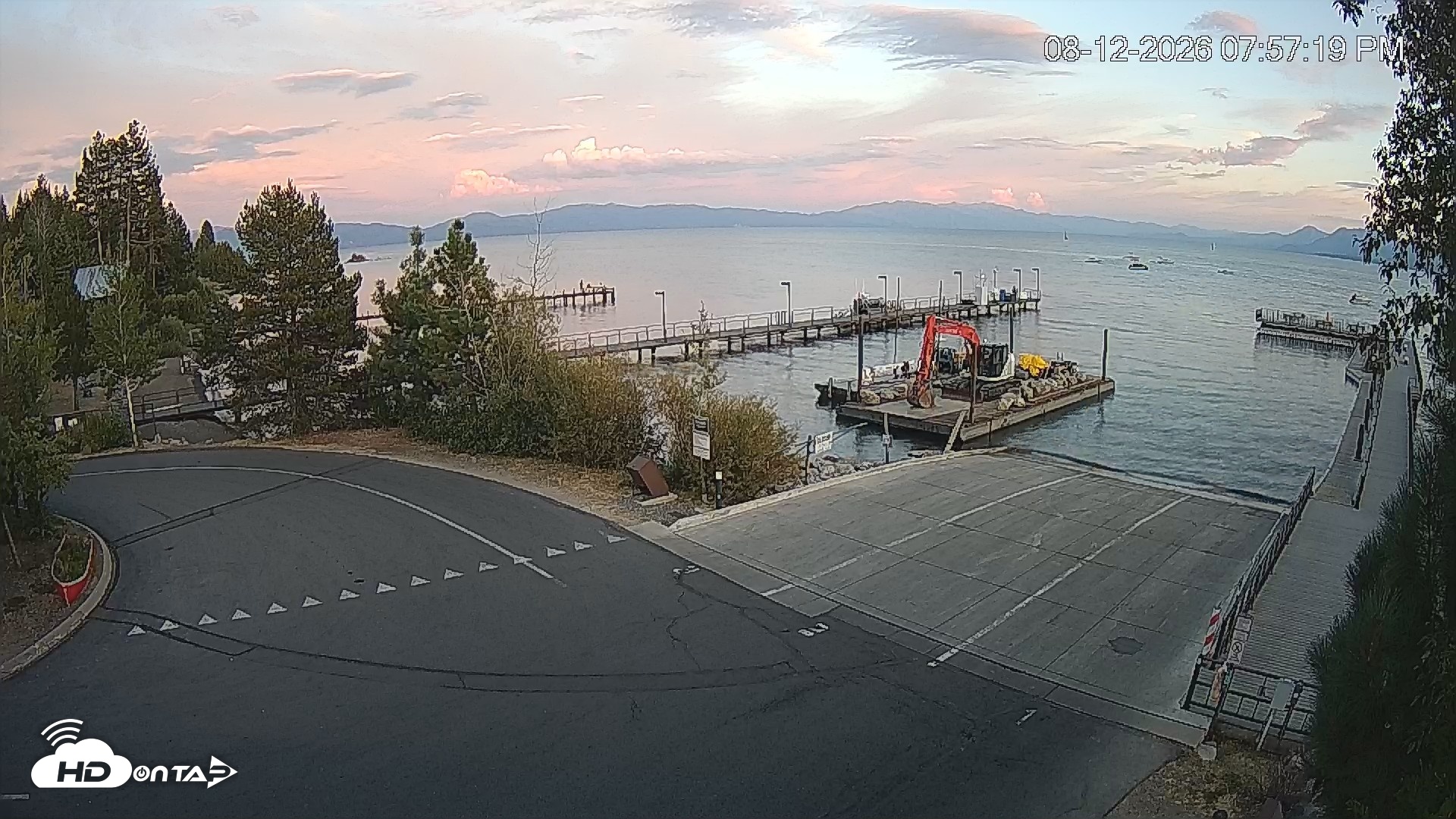 Snapshot of North Lake Tahoe Boat Ramp Live Webcam taken Aug 12, 2026, 7:58pm PDT