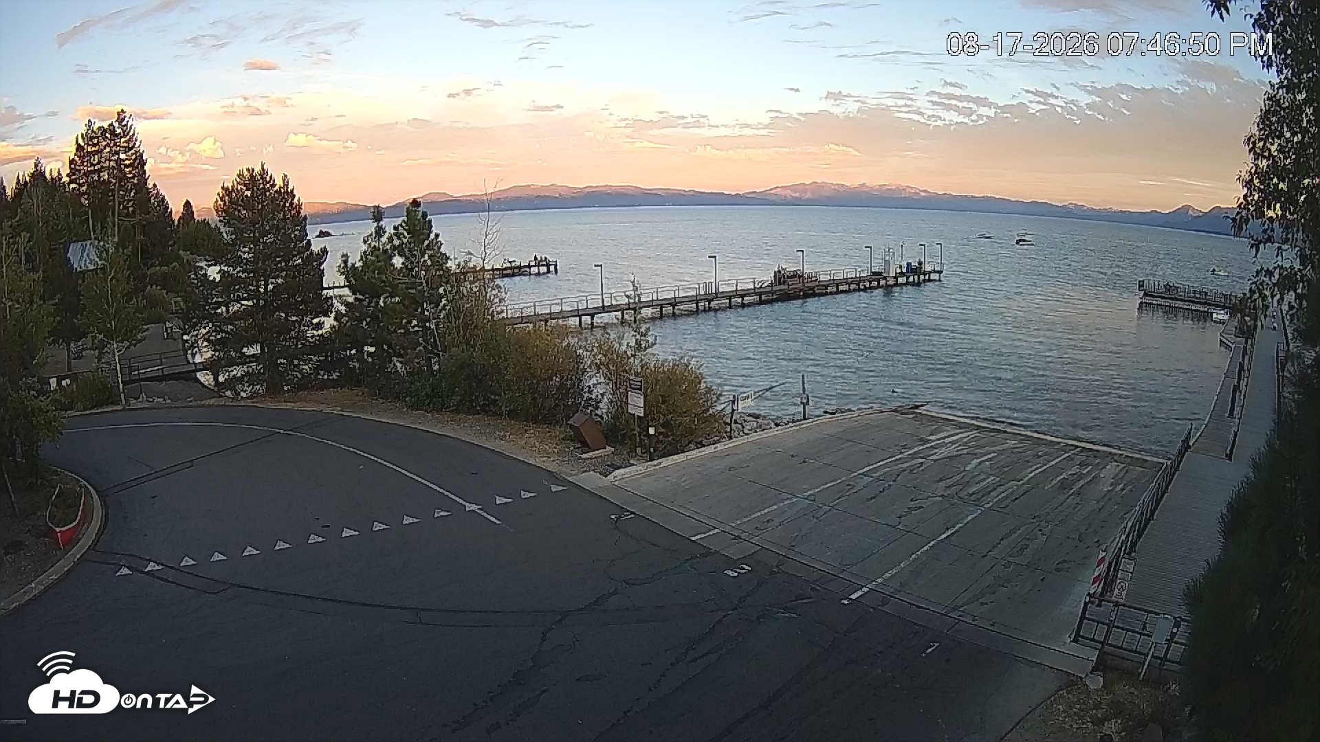 Snapshot of North Lake Tahoe Boat Ramp Live Webcam taken Aug 17, 2026, 7:47pm PDT