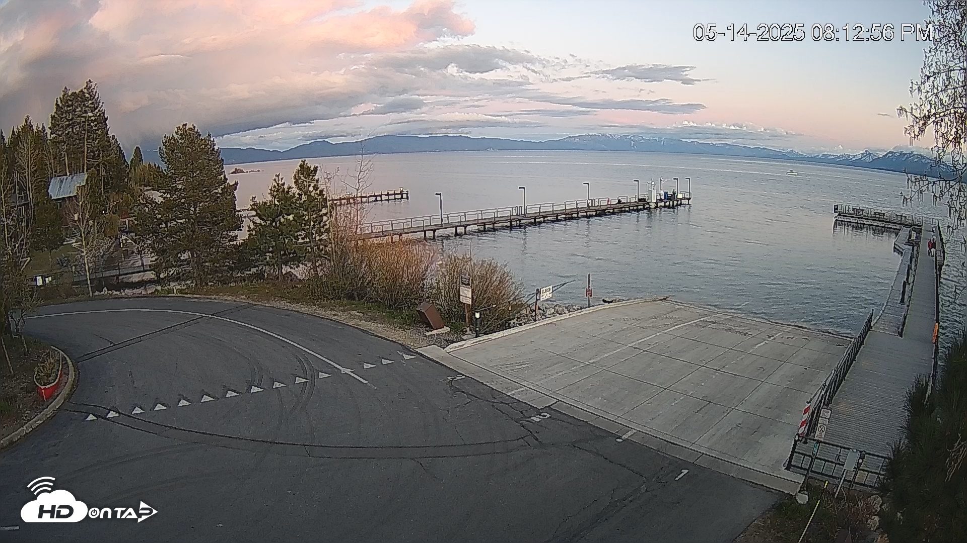 Snapshot of North Lake Tahoe Boat Ramp Live Webcam taken May 14, 2025, 8:12pm PDT