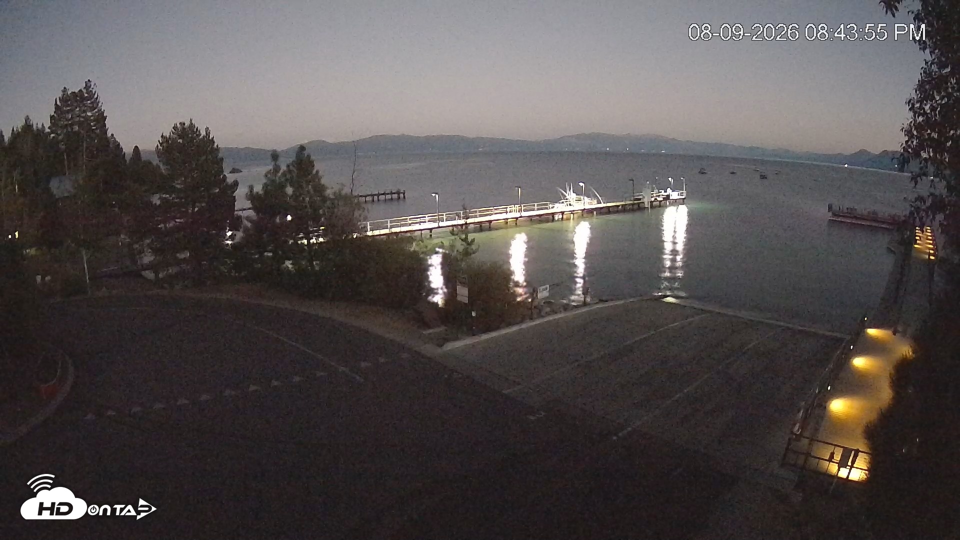 Snapshot of North Lake Tahoe Boat Ramp Live Webcam taken Aug 9, 2026, 8:45pm PDT