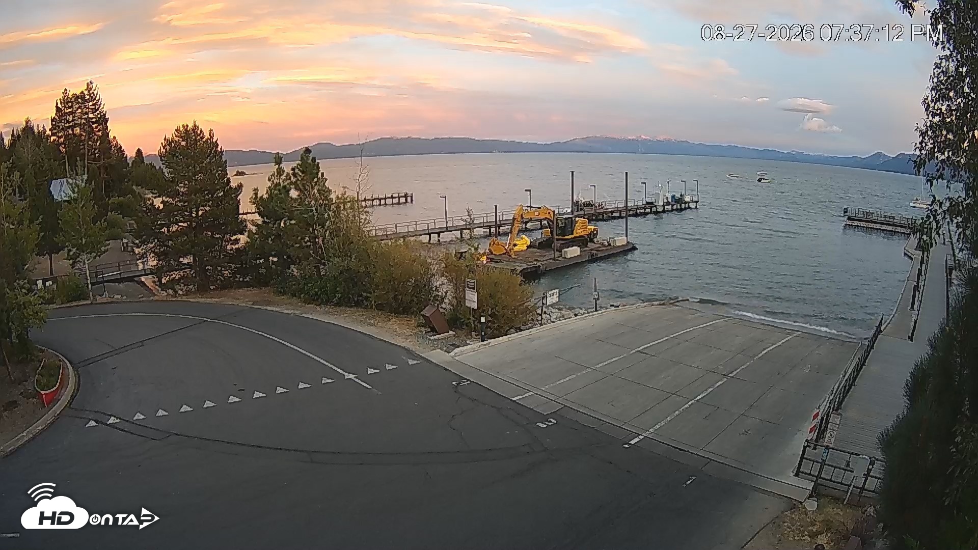 Snapshot of North Lake Tahoe Boat Ramp Live Webcam taken Aug 27, 2026, 7:38pm PDT