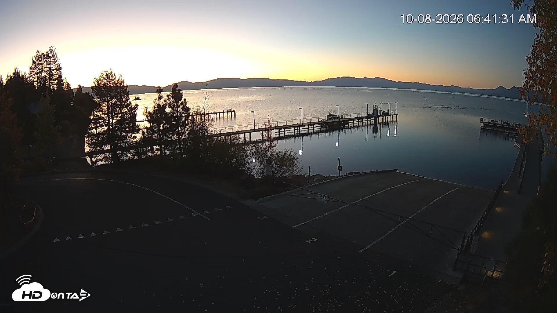 Snapshot of North Lake Tahoe Boat Ramp Live Webcam taken Oct 8, 2026, 6:42am PDT