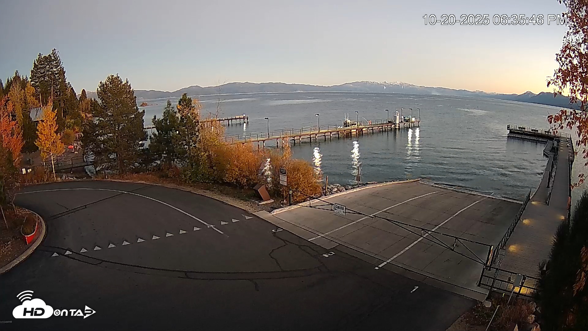 Snapshot of North Lake Tahoe Boat Ramp Live Webcam taken Oct 20, 2025, 6:35pm PDT