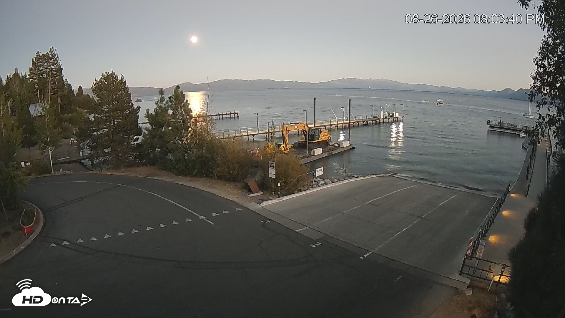 Snapshot of North Lake Tahoe Boat Ramp Live Webcam taken Aug 26, 2026, 8:04pm PDT