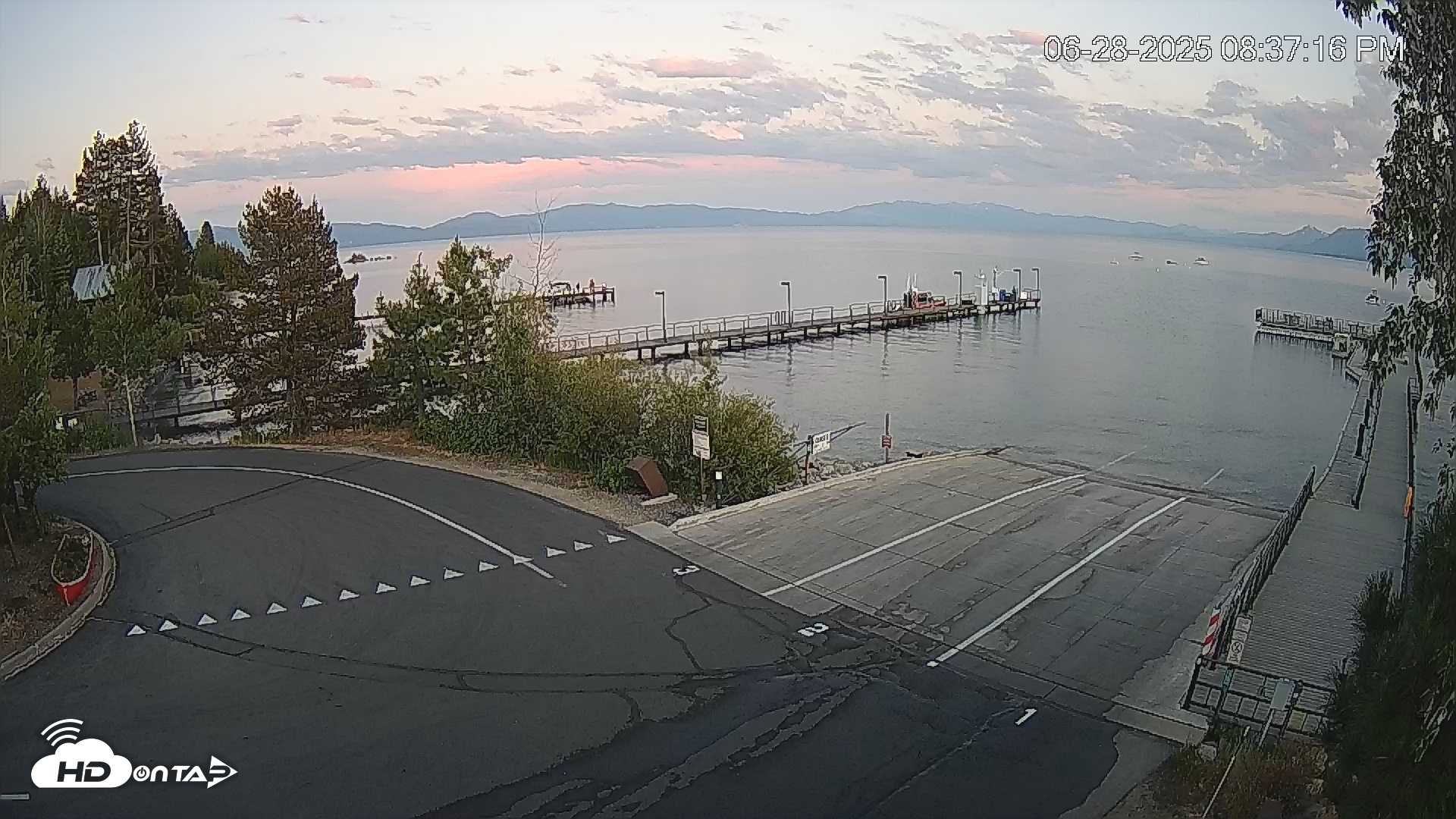 Snapshot of North Lake Tahoe Boat Ramp Live Webcam taken Jun 28, 2025, 8:37pm PDT