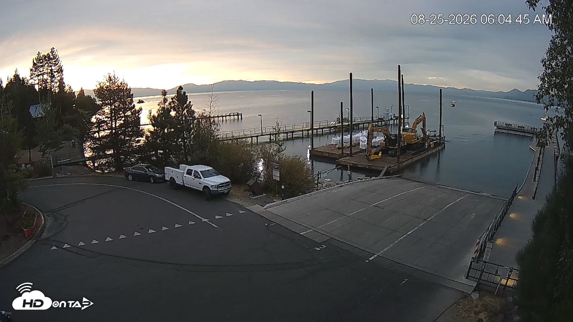 Snapshot of North Lake Tahoe Boat Ramp Live Webcam taken Aug 25, 2026, 6:05am PDT