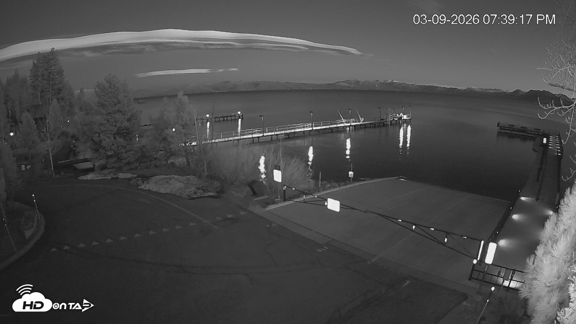 Snapshot of North Lake Tahoe Boat Ramp Live Webcam taken Mar 9, 2026, 7:40pm PDT