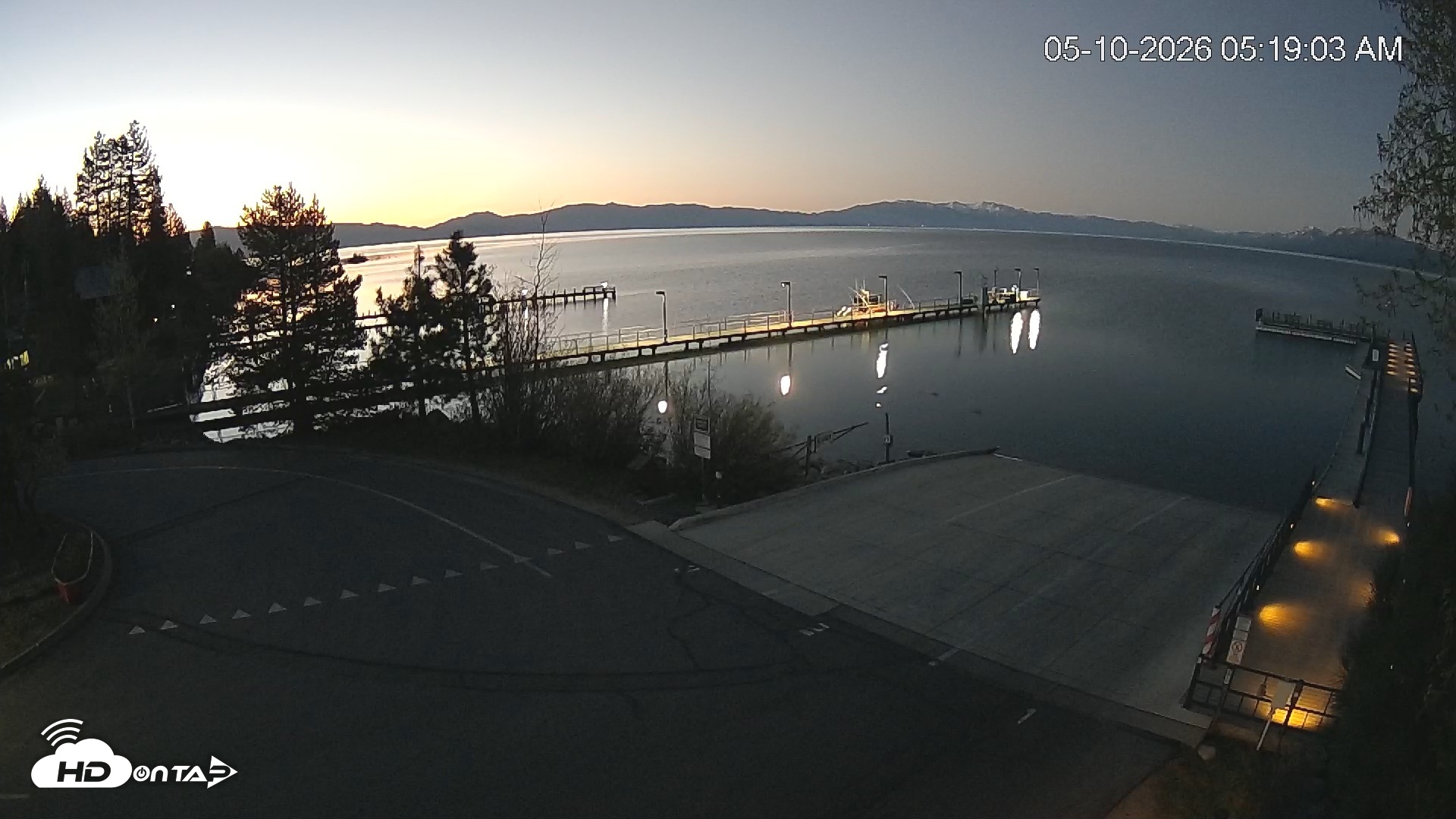 Snapshot of North Lake Tahoe Boat Ramp Live Webcam taken May 10, 2026, 5:19am PDT