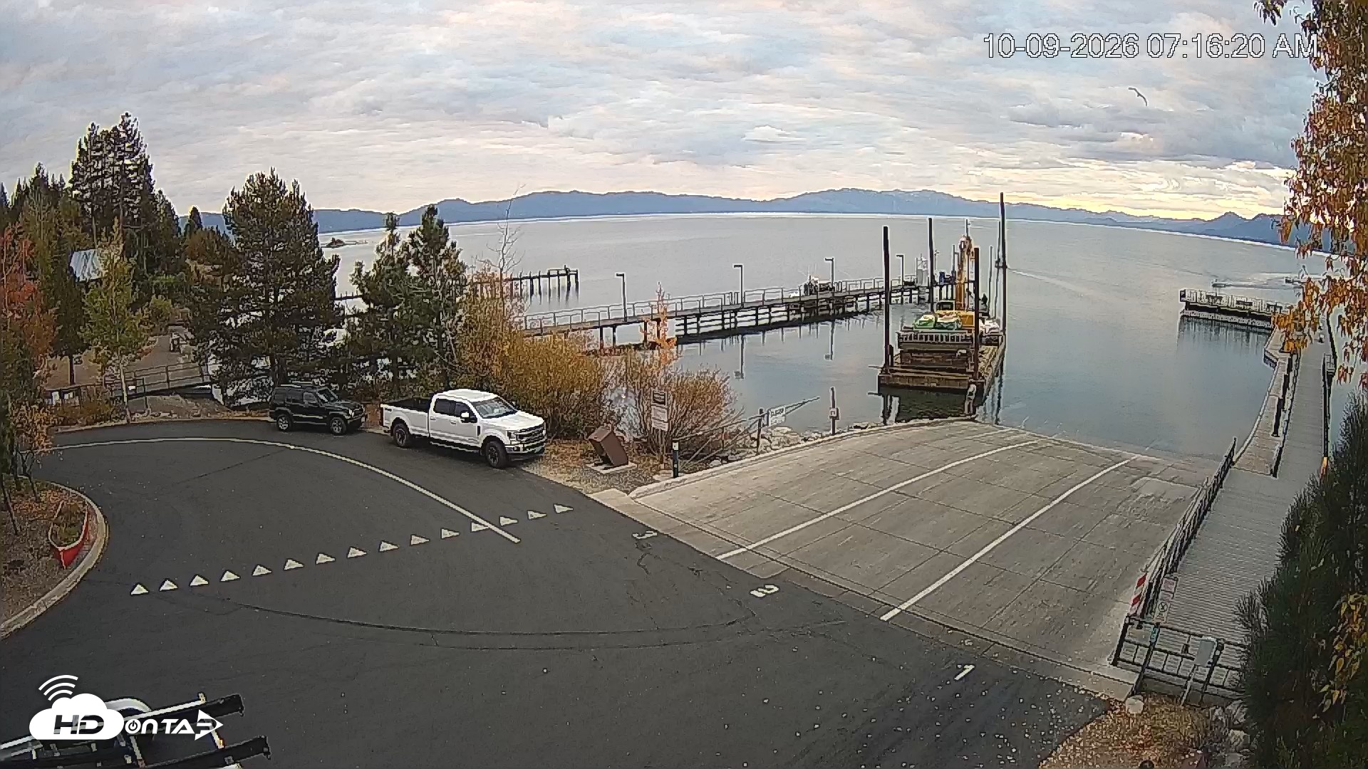 Snapshot of North Lake Tahoe Boat Ramp Live Webcam taken Oct 9, 2026, 7:17am PDT