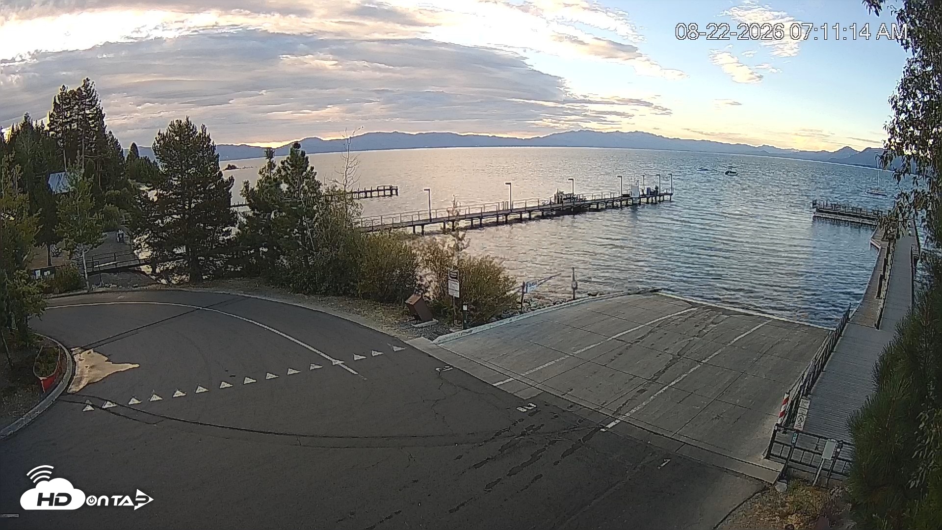 Snapshot of North Lake Tahoe Boat Ramp Live Webcam taken Aug 22, 2026, 7:12am PDT
