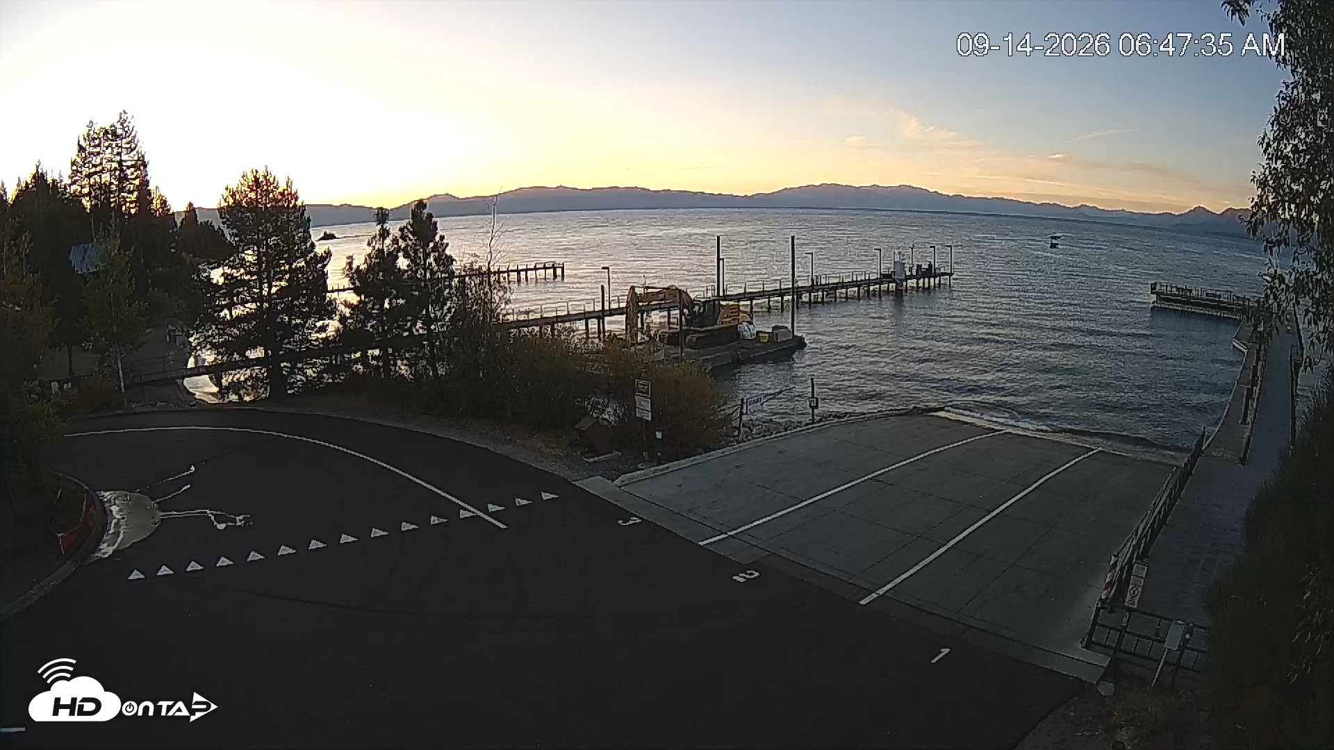 Snapshot of North Lake Tahoe Boat Ramp Live Webcam taken Sep 14, 2026, 6:48am PDT