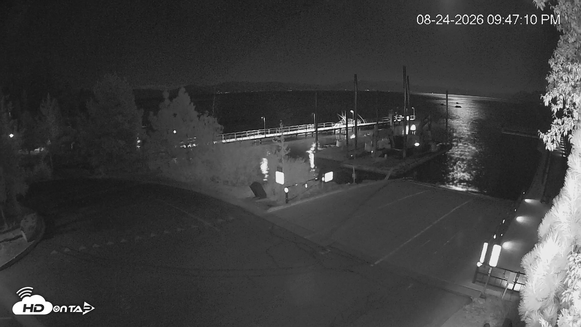 Snapshot of North Lake Tahoe Boat Ramp Live Webcam taken Aug 24, 2026, 9:47pm PDT