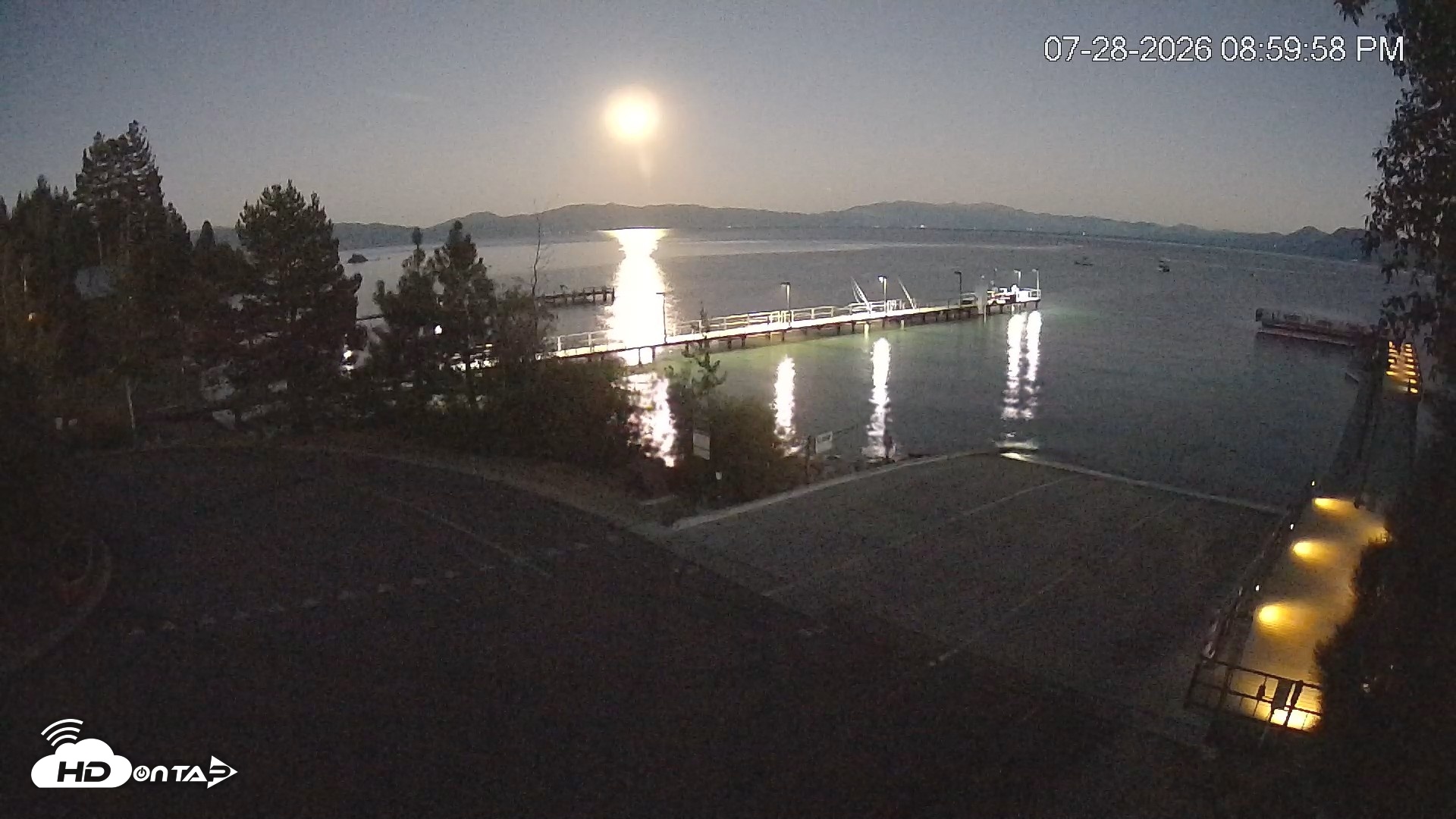 Snapshot of North Lake Tahoe Boat Ramp Live Webcam taken Jul 28, 2026, 9:00pm PDT