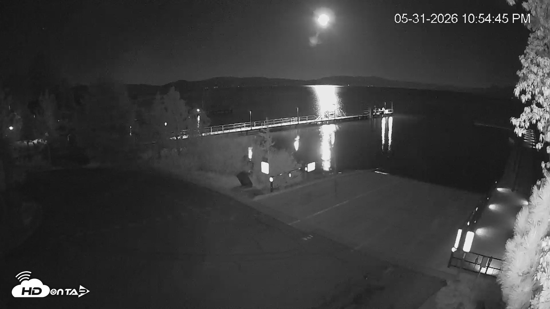 Snapshot of North Lake Tahoe Boat Ramp Live Webcam taken May 31, 2026, 10:55pm PDT