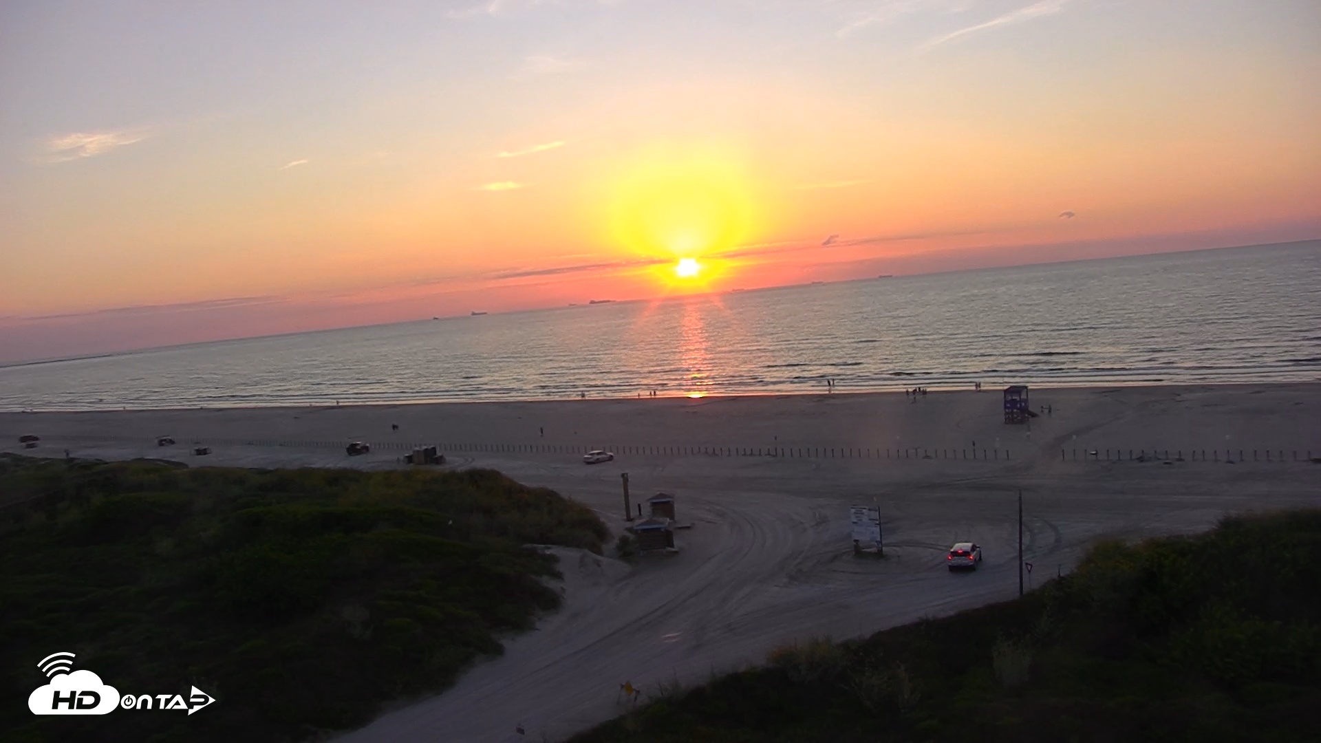Snapshot of Sandcastle Condos Port Aransas Live Beach Cam taken Sep 27, 2025, 7:28am CDT