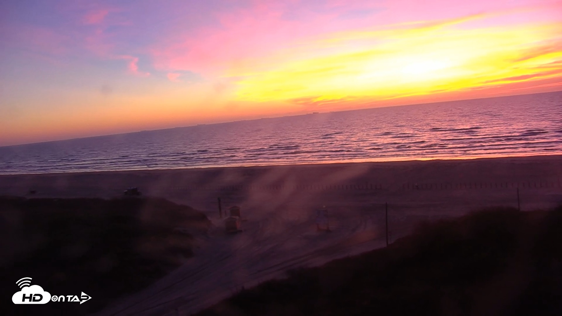 Snapshot of Sandcastle Condos Port Aransas Live Beach Cam taken Dec 10, 2025, 6:53am CST