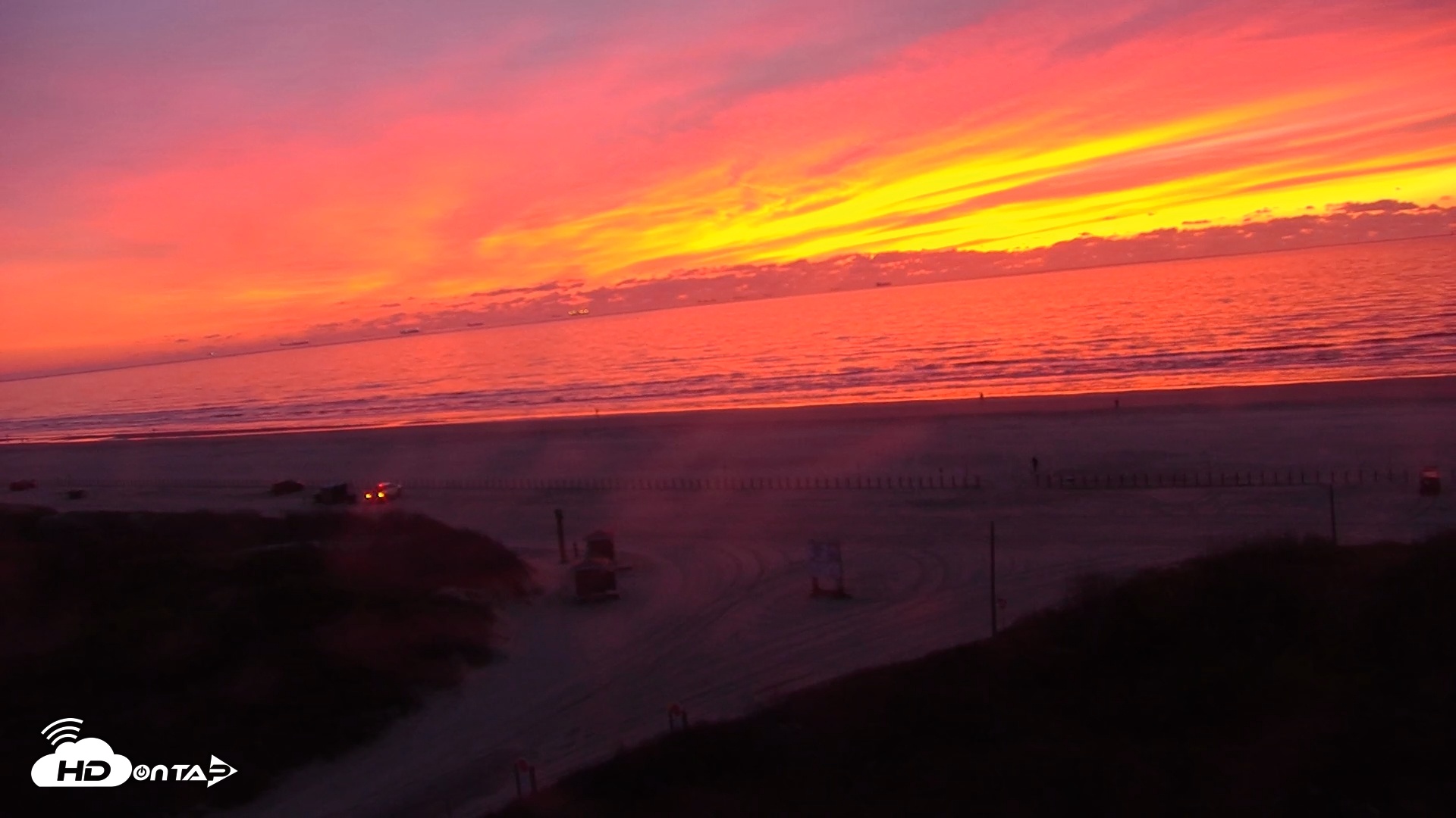 Snapshot of Sandcastle Condos Port Aransas Live Beach Cam taken Jan 29, 2026, 7:02am CST
