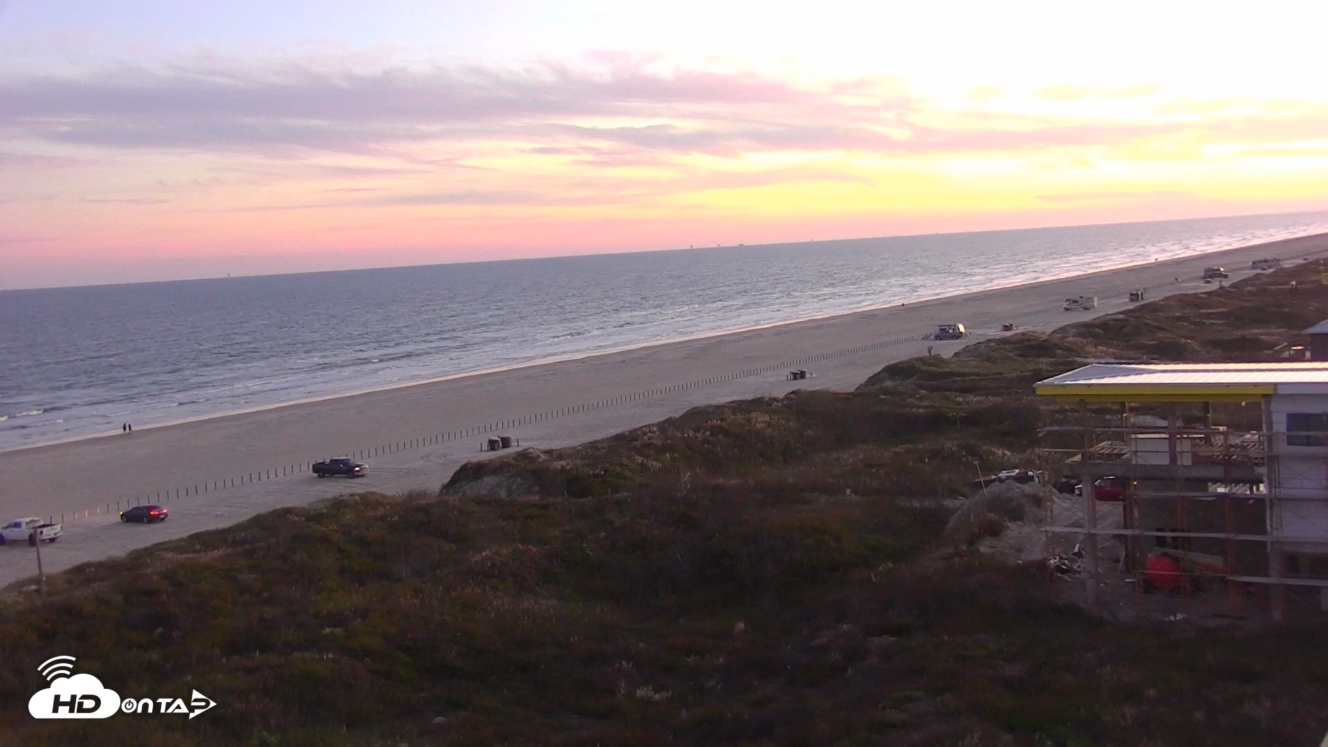 Snapshot of Sandcastle Condos Port Aransas Live Beach Cam taken Dec 9, 2025, 5:47pm CST
